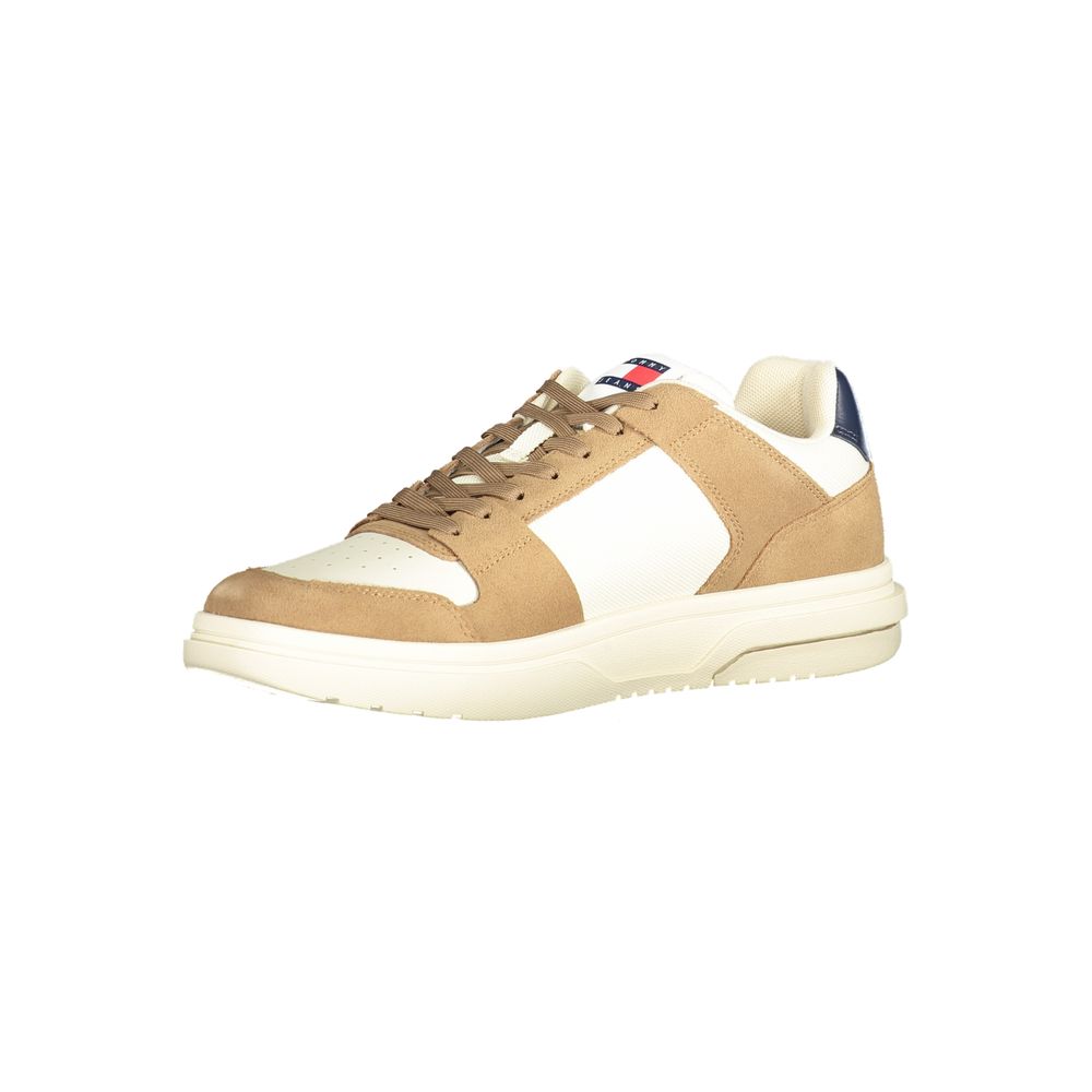 Baskets en cuir beige pour homme Tommy Hilfiger