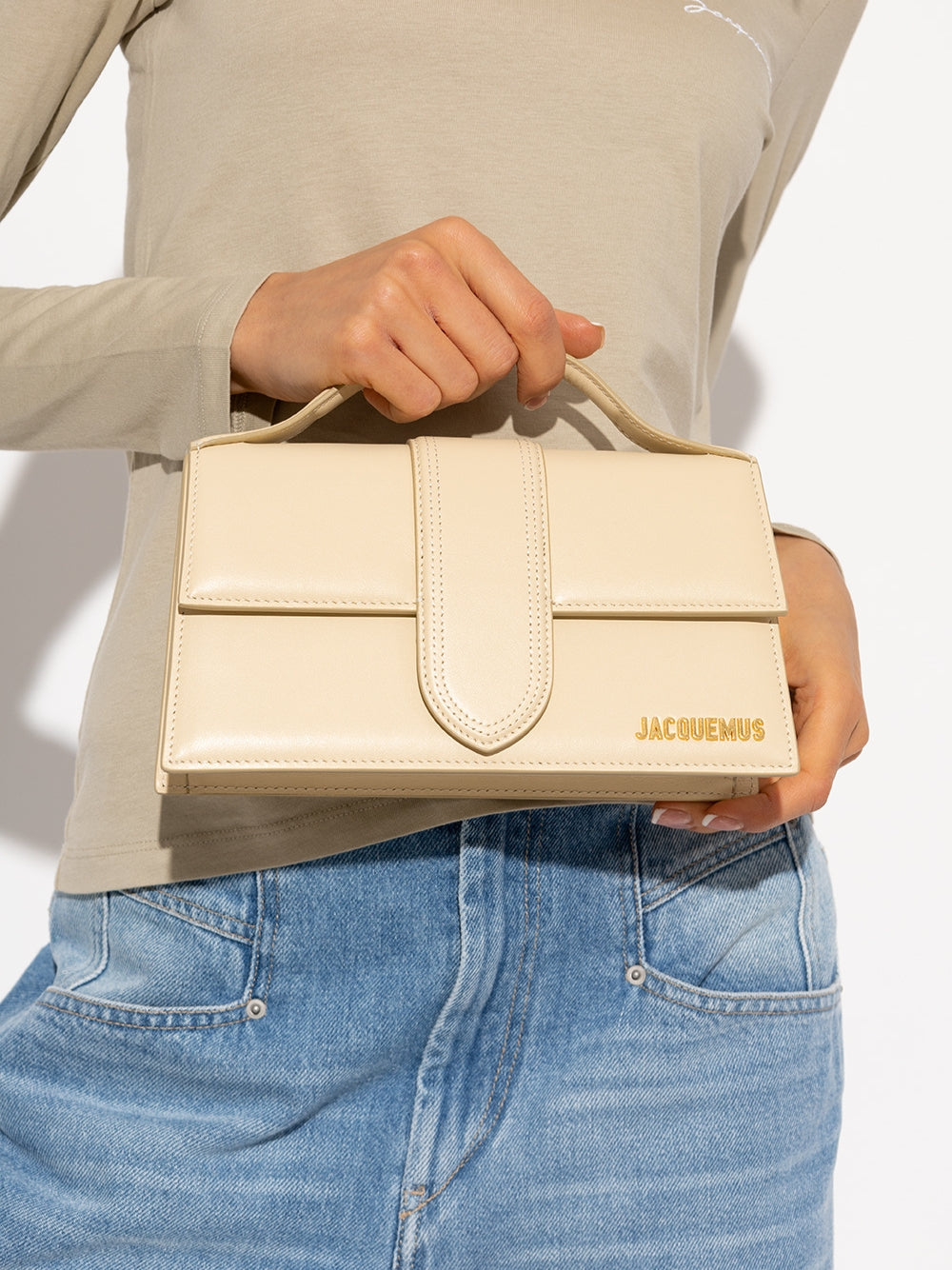 Jacquemus Le Grand Bambino Beigefarbene Tasche