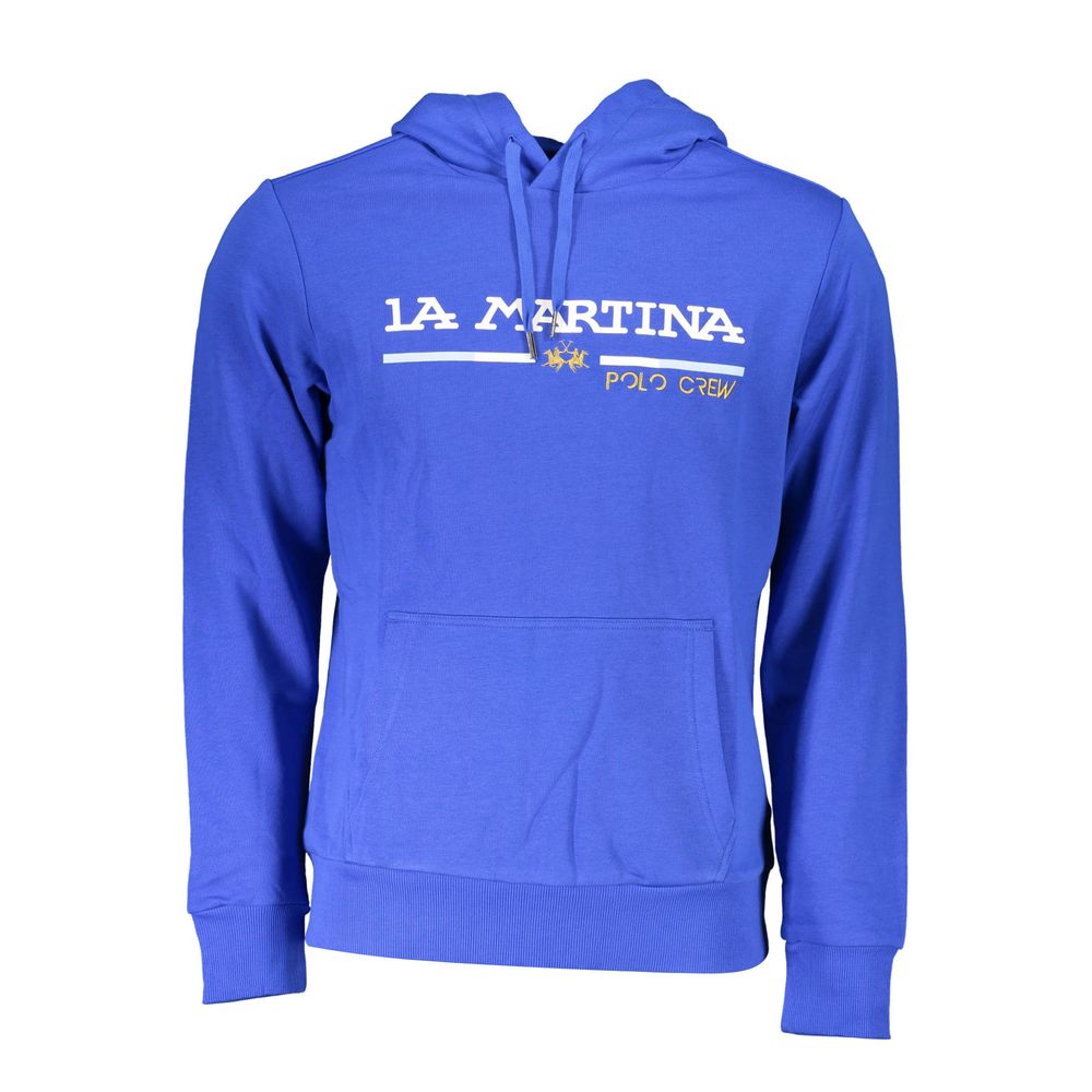 Sweat-shirt à capuche pour homme en coton bleu La Martina