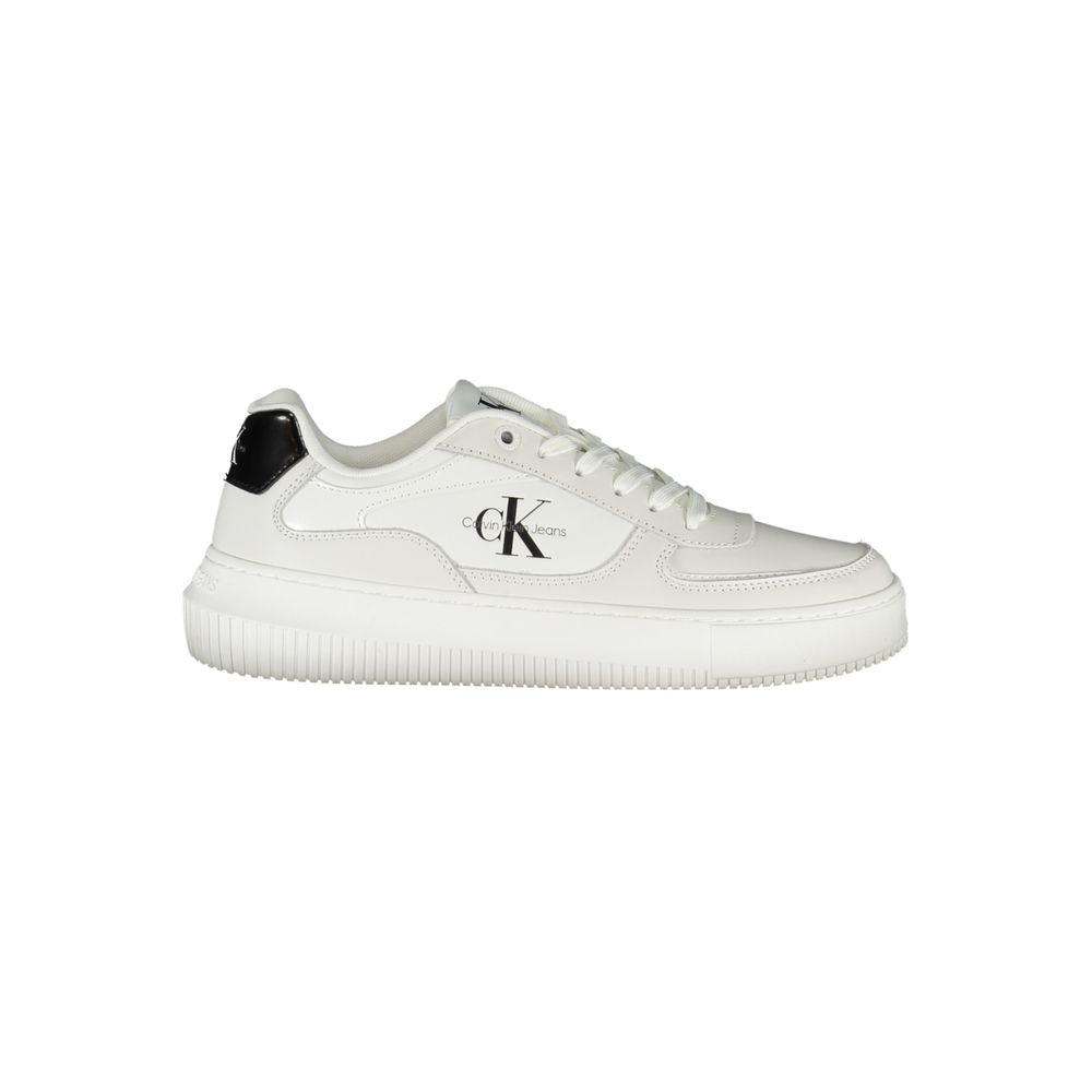 Baskets blanches en cuir pour femme Calvin Klein