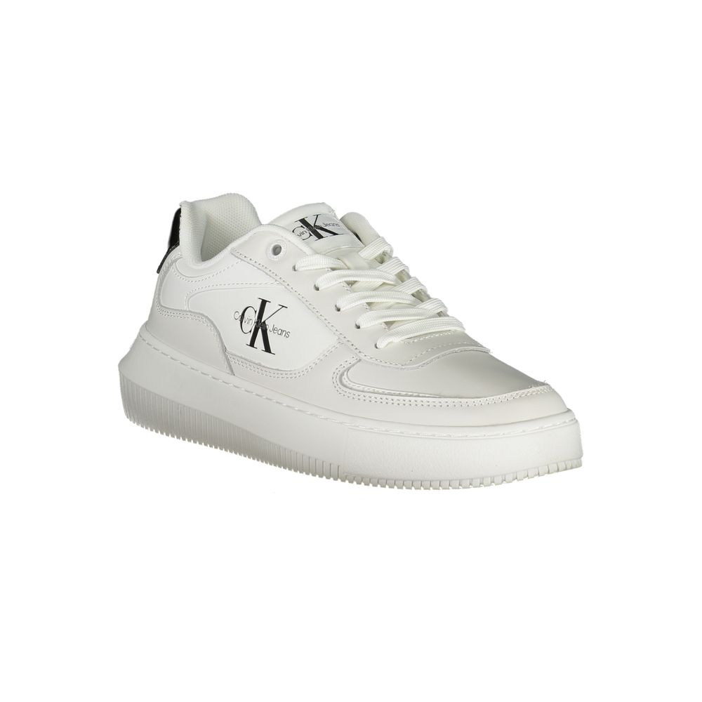 Baskets blanches en cuir pour femme Calvin Klein