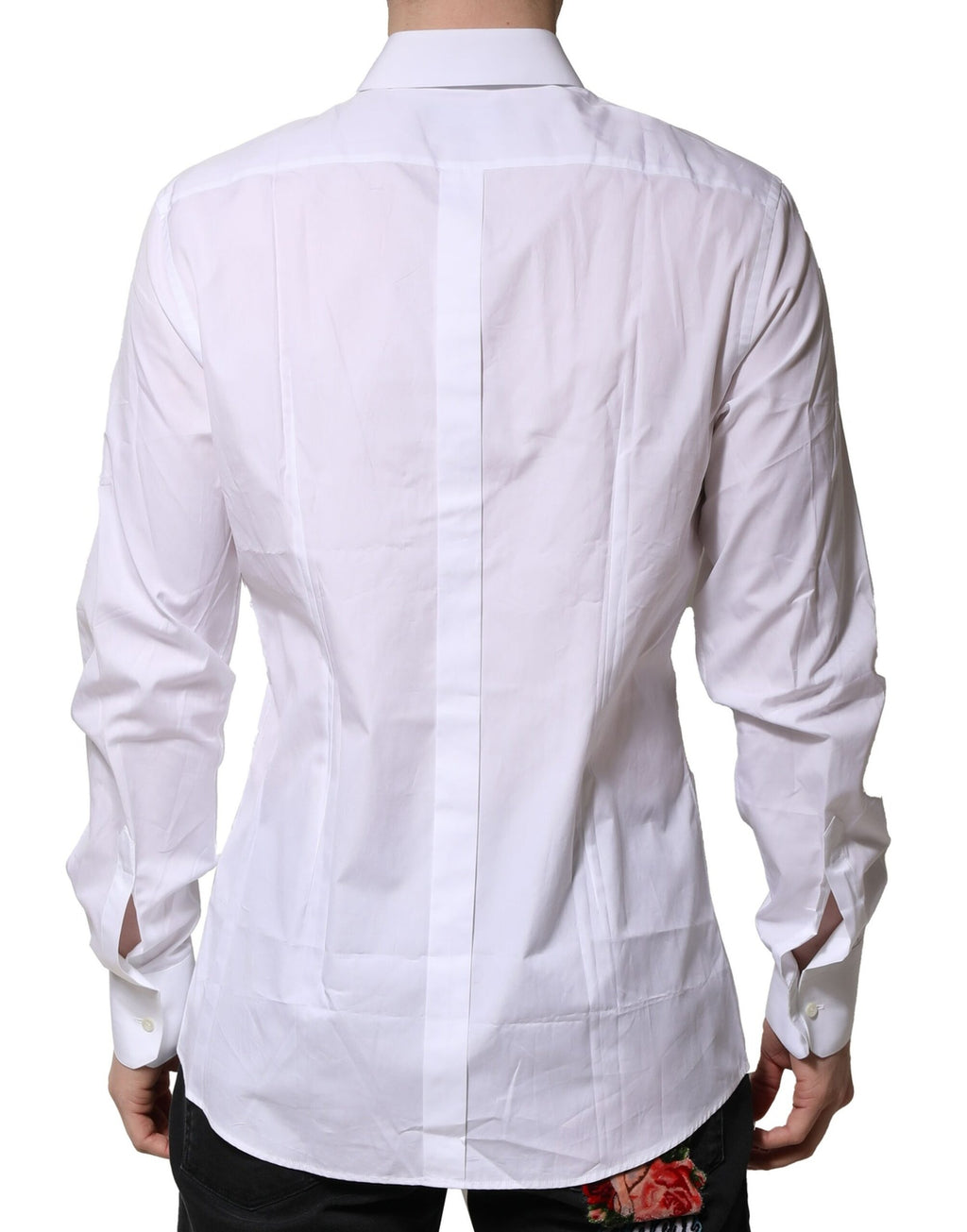 Chemise Habillée Manches Longues Dolce & Gabbana GOLD en Coton Blanc