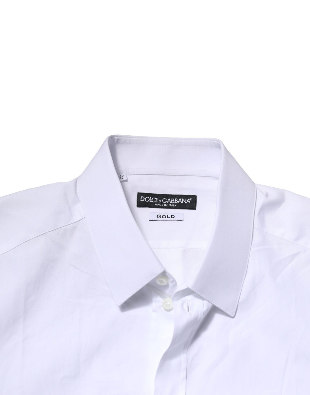 Chemise Habillée Manches Longues Dolce & Gabbana GOLD en Coton Blanc