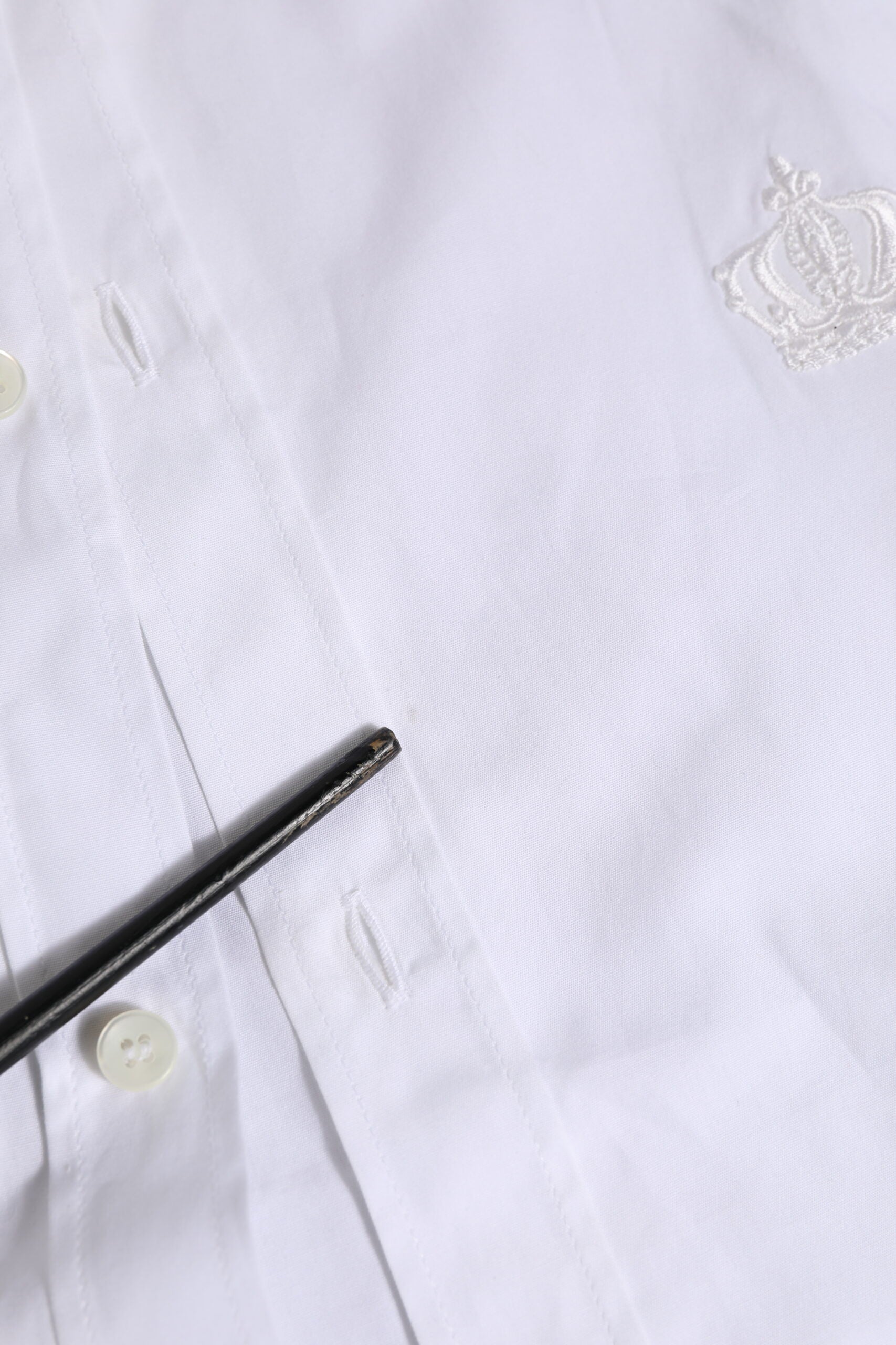 Chemise Habillée Manches Longues Dolce & Gabbana GOLD en Coton Blanc