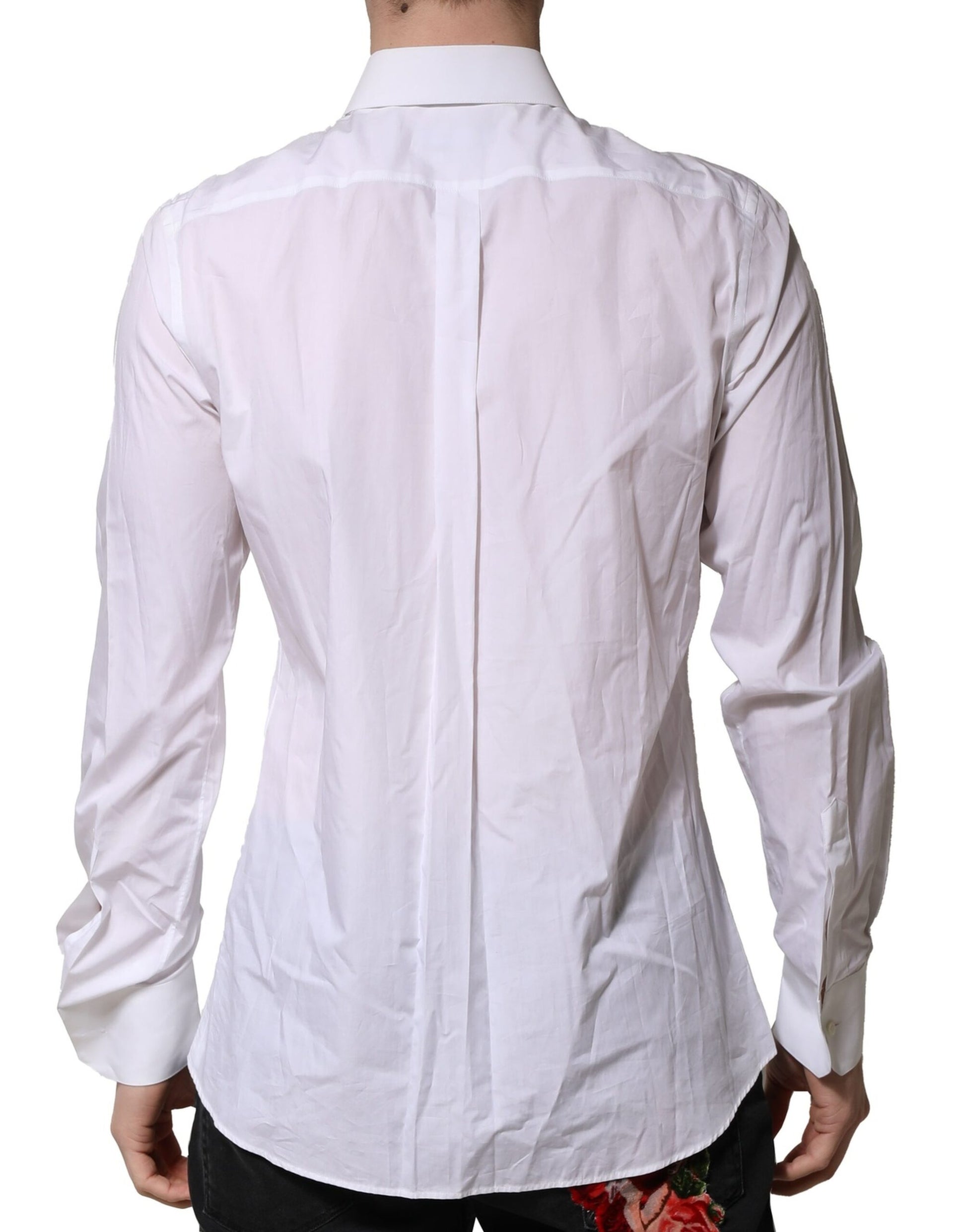 Chemise formelle à manches longues en coton blanc MARTINI Dolce & Gabbana