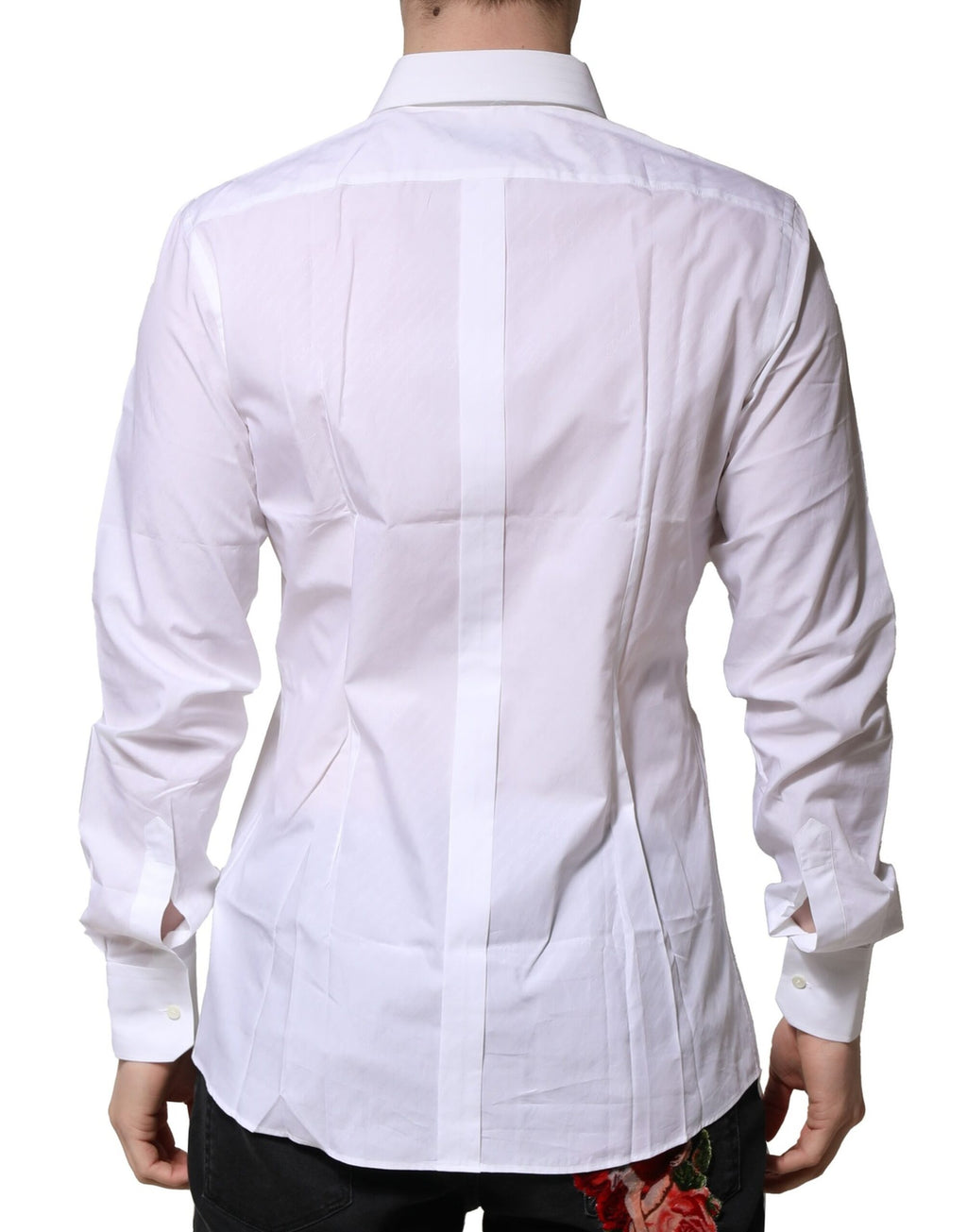 Chemise de cérémonie Dolce & Gabbana en coton blanc à manches longues DORÉE