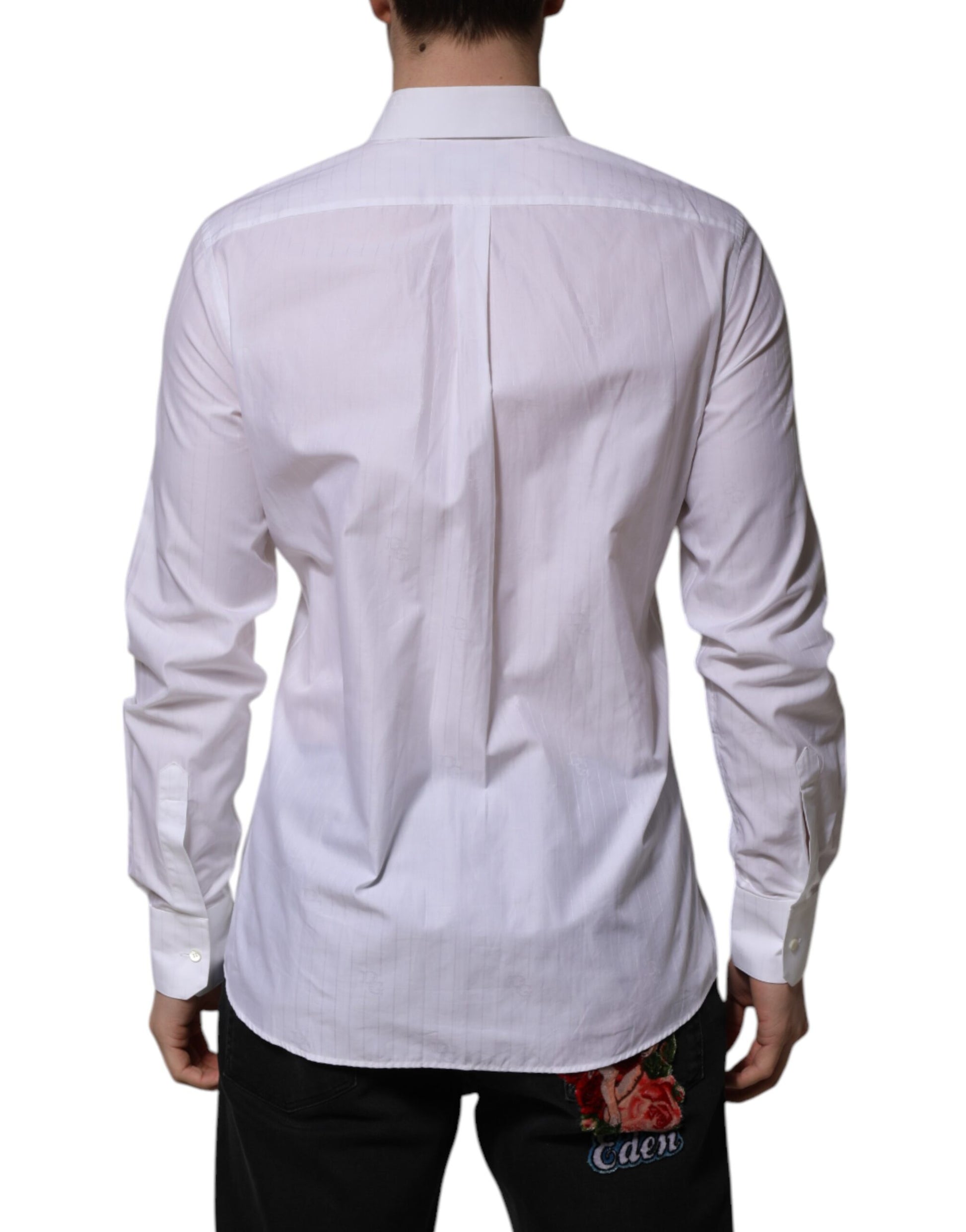 Chemise formelle à manches longues en coton blanc MARTINI Dolce & Gabbana