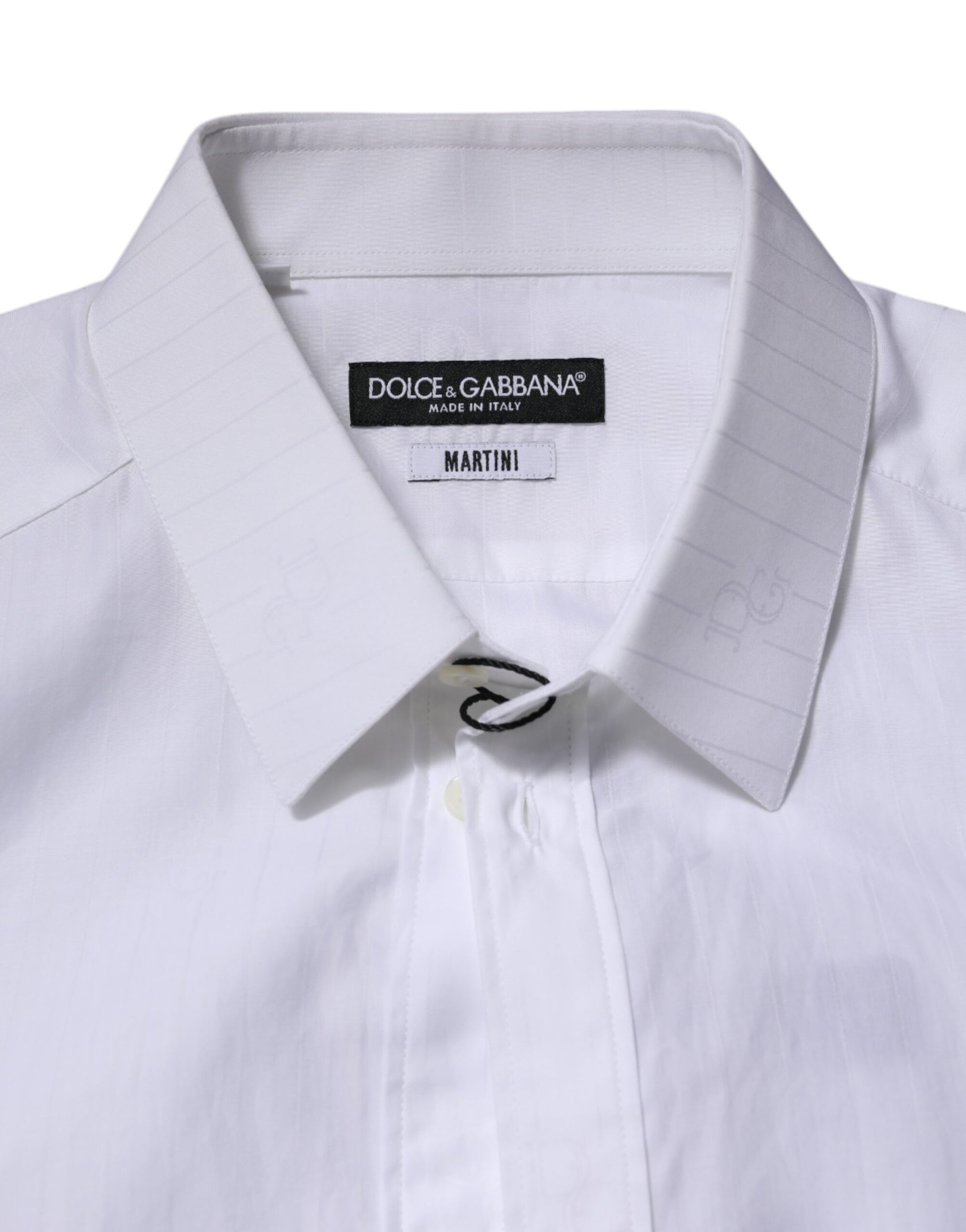 Chemise formelle à manches longues en coton blanc MARTINI Dolce & Gabbana