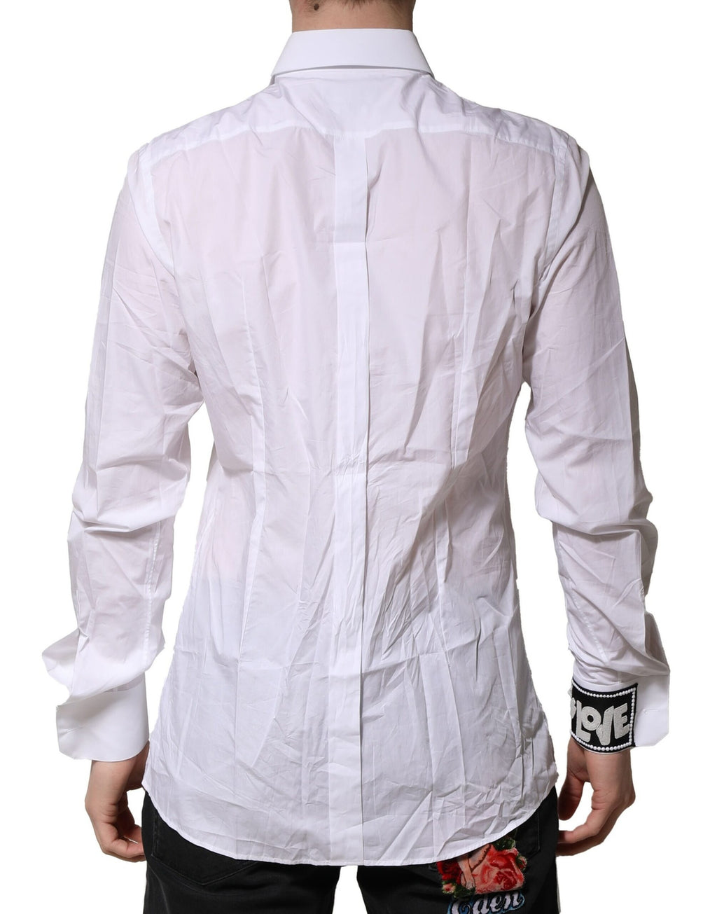 Chemise Habillée Manches Longues Dolce & Gabbana GOLD en Coton Blanc