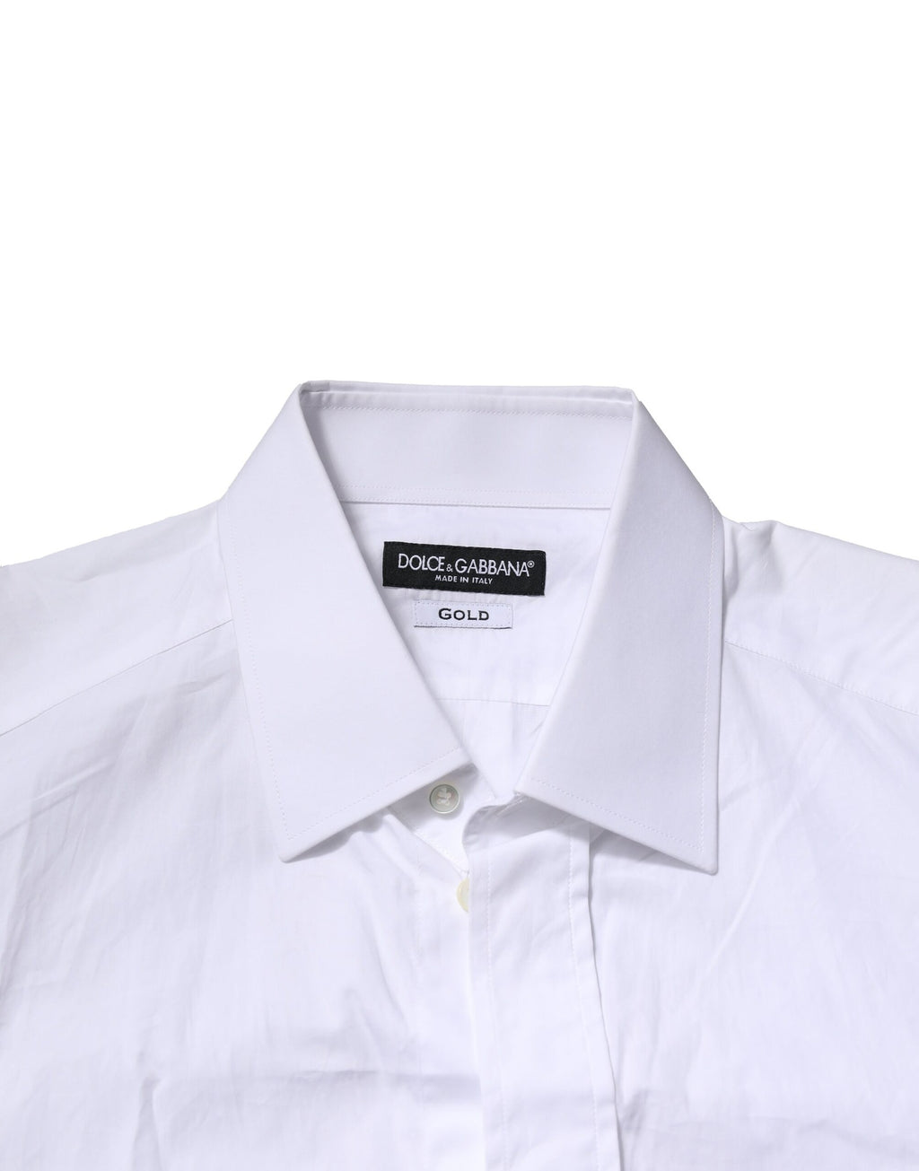 Chemise Habillée Manches Longues Dolce & Gabbana GOLD en Coton Blanc