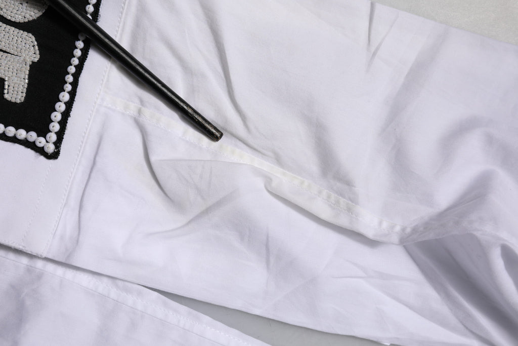 Chemise Habillée Manches Longues Dolce & Gabbana GOLD en Coton Blanc