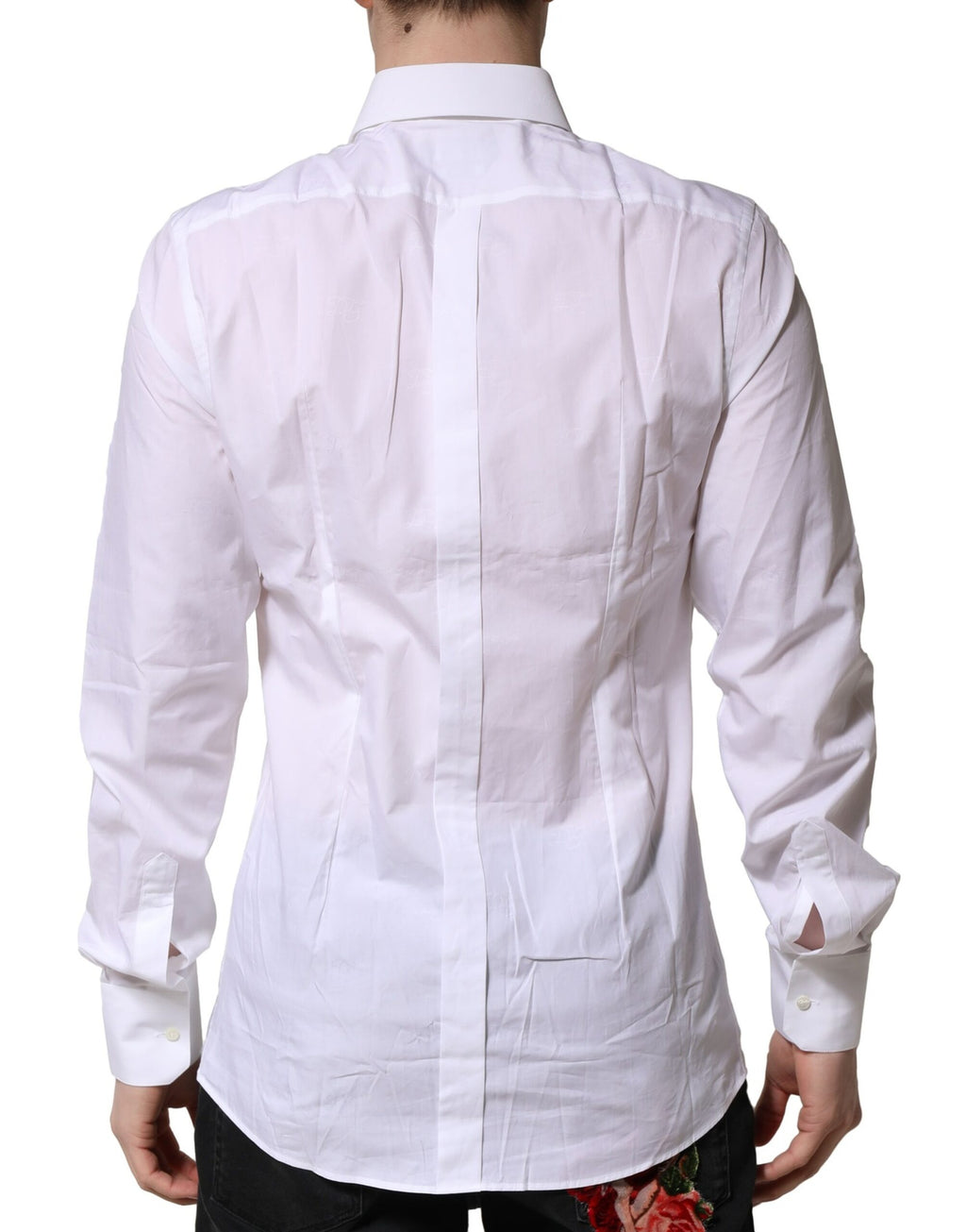 Chemise Habillée Manches Longues Dolce & Gabbana GOLD en Coton Blanc