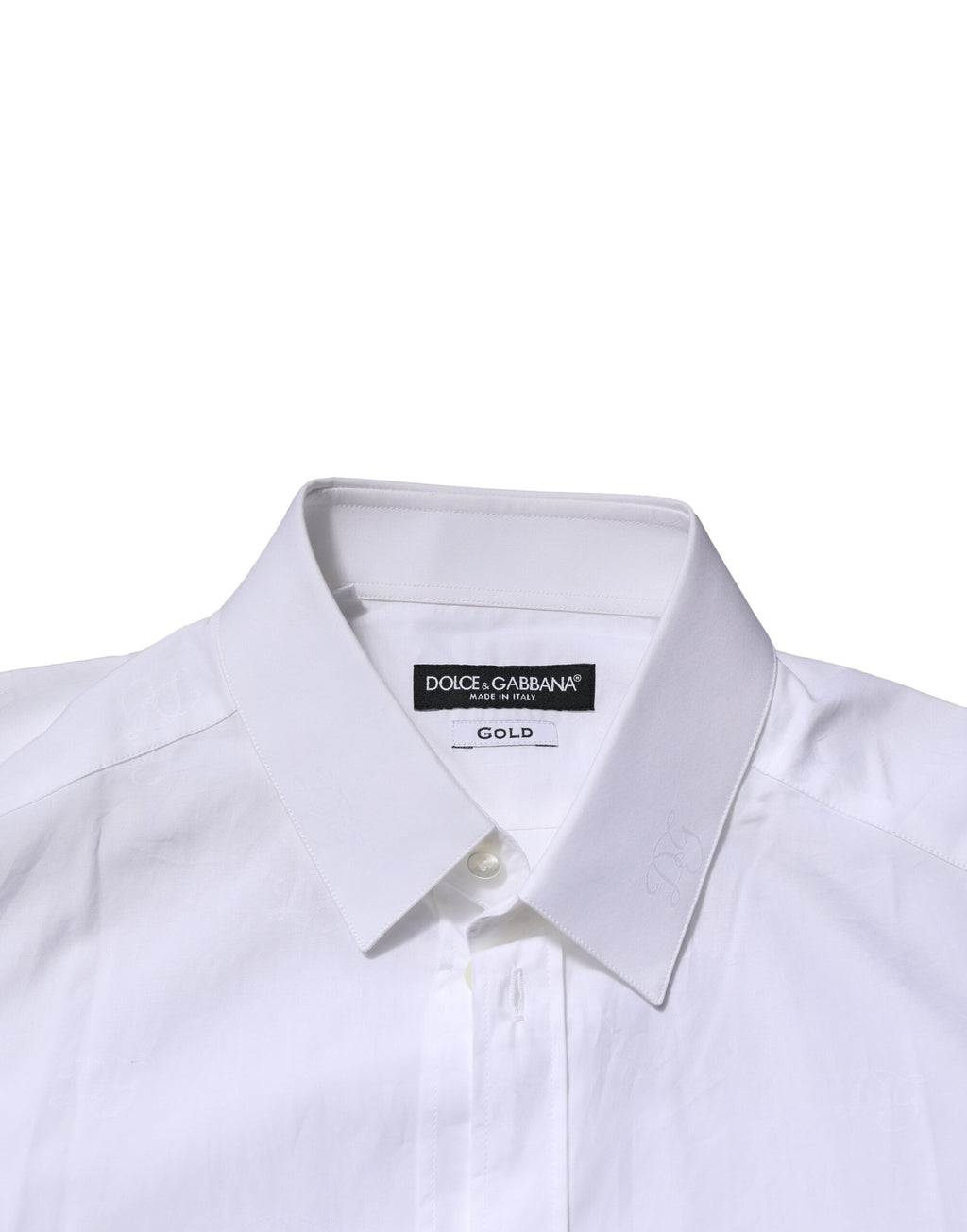 Chemise Habillée Manches Longues Dolce & Gabbana GOLD en Coton Blanc