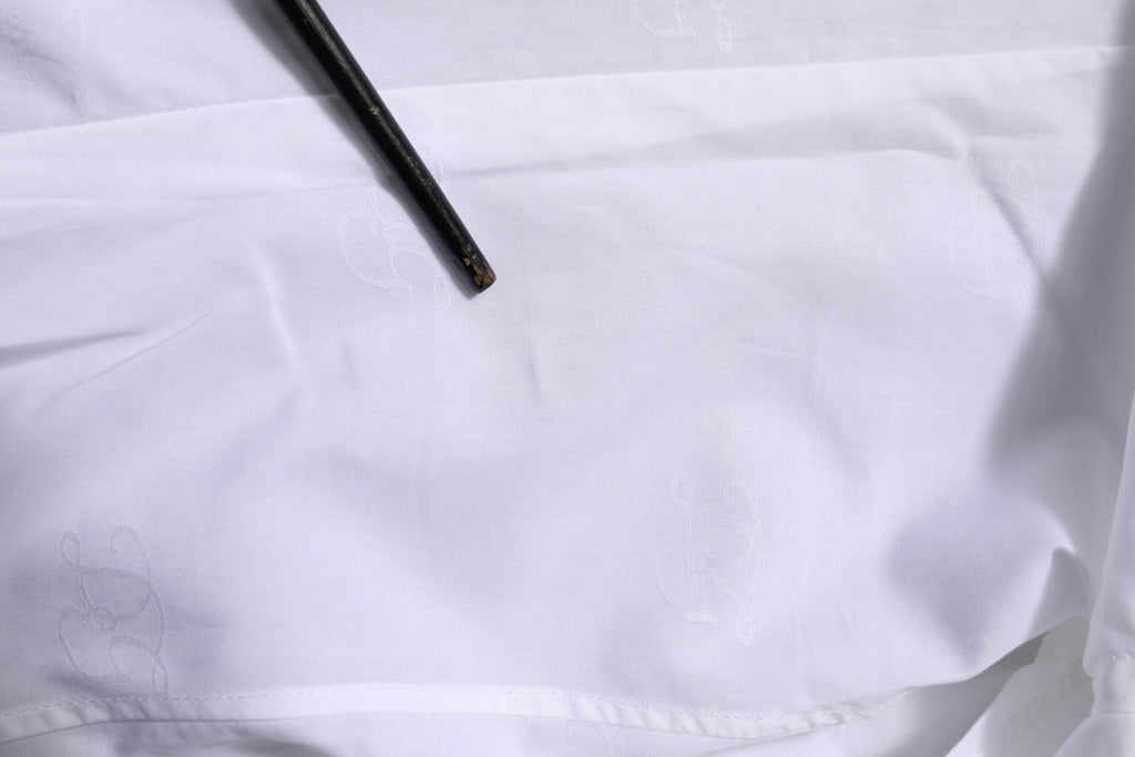 Chemise Habillée Manches Longues Dolce & Gabbana GOLD en Coton Blanc