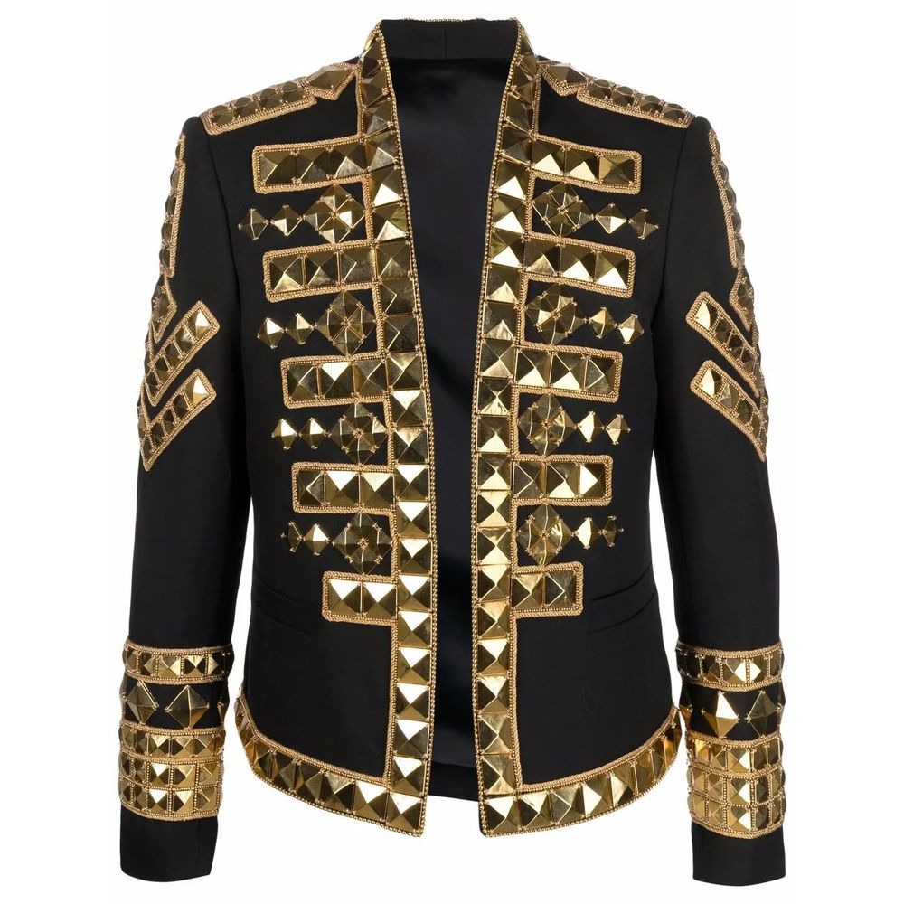 Balmain Schwarzer Acetat-Herrenblazer