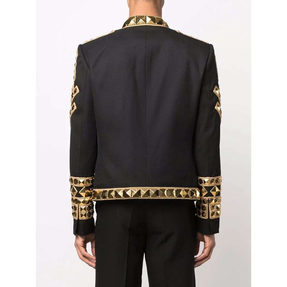 Balmain Schwarzer Acetat-Herrenblazer