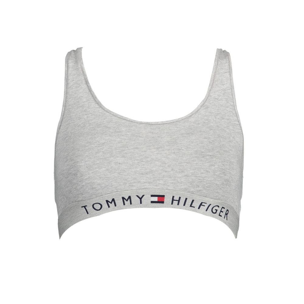 Soutien-gorge de sport Tommy Hilfiger gris en coton pour femme