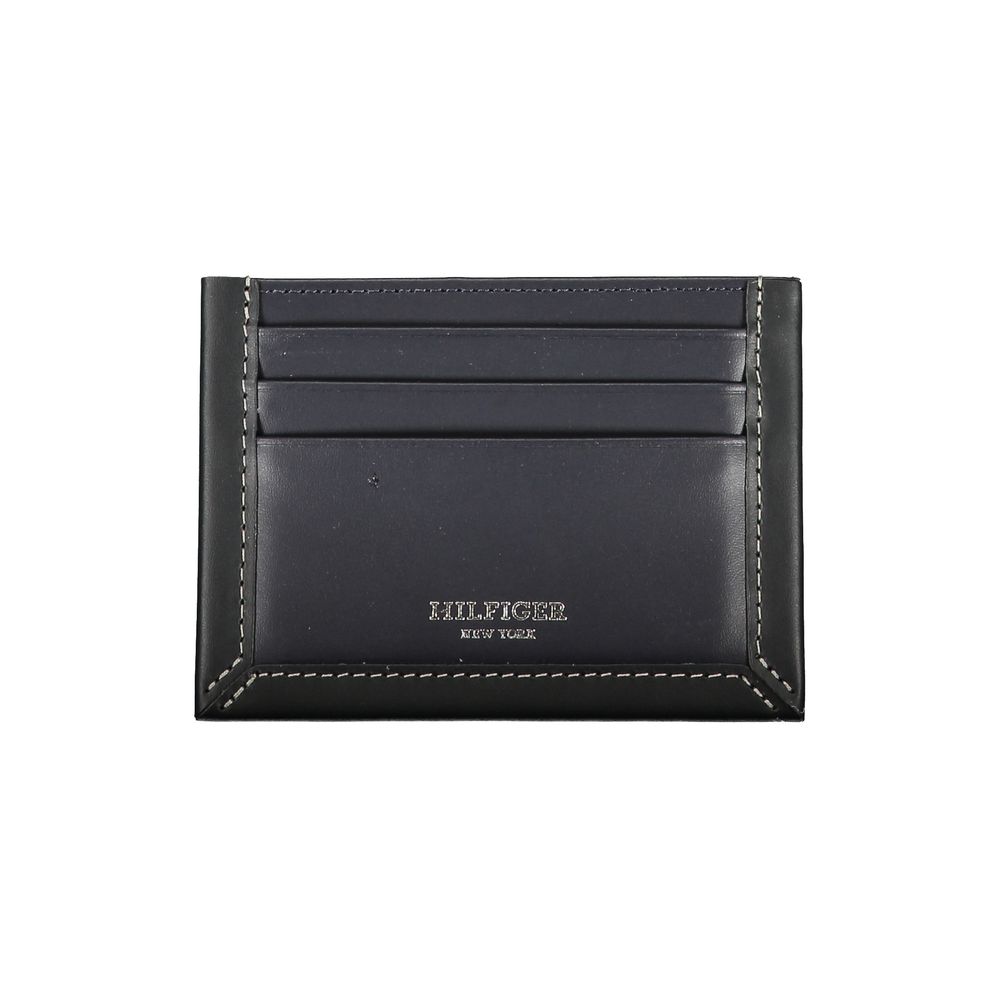 Portefeuille en cuir bleu Tommy Hilfiger pour homme