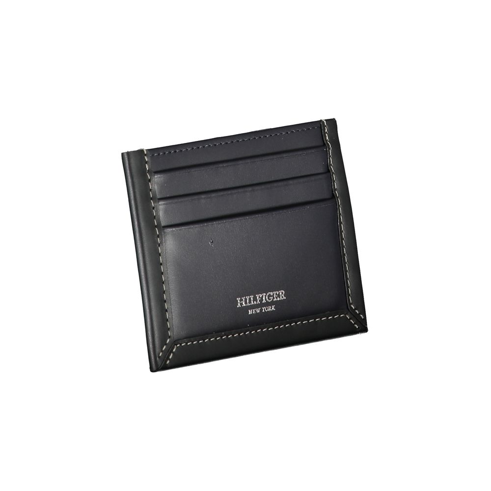 Portefeuille en cuir bleu Tommy Hilfiger pour homme