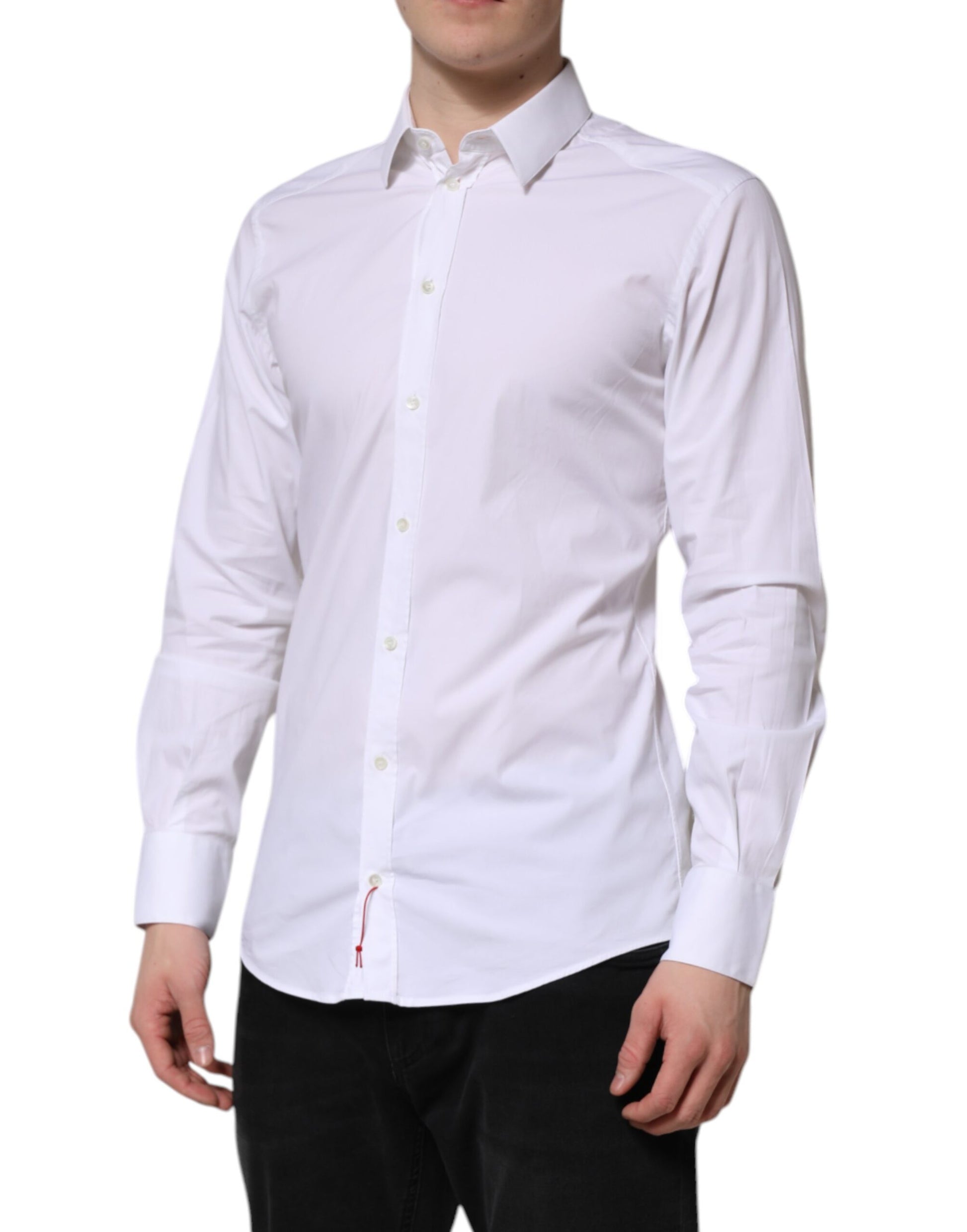 Chemise habillée en coton doré blanc Dolce & Gabbana