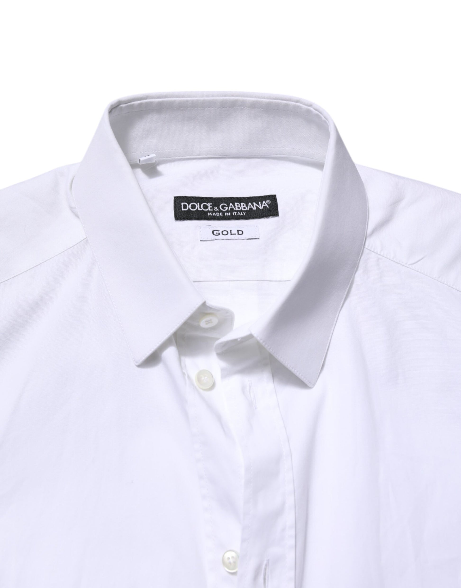 Chemise habillée en coton doré blanc Dolce & Gabbana