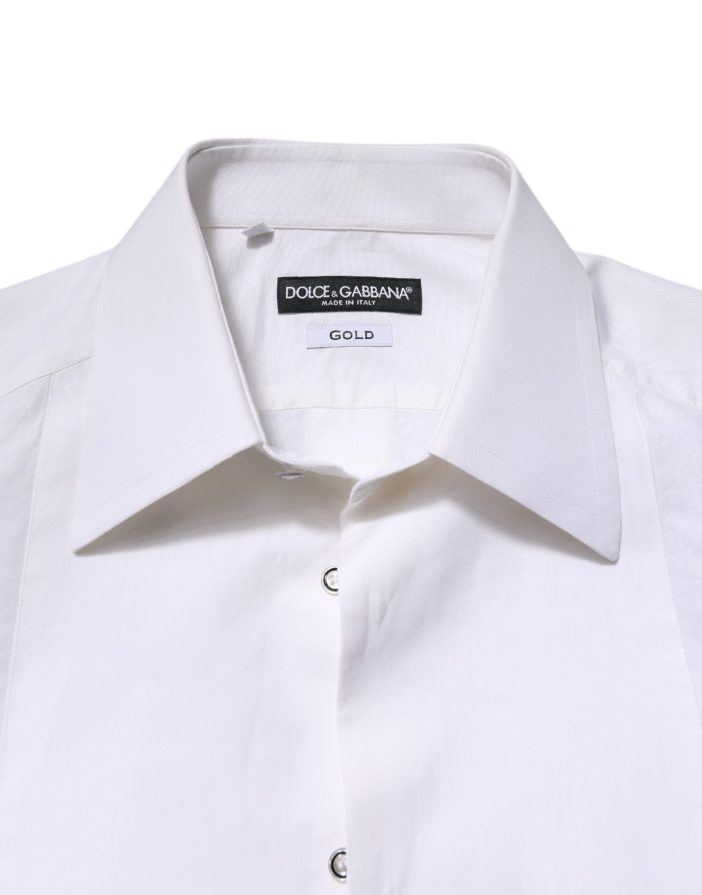 Chemise habillée Dolce & Gabbana en popeline de coton GOLD blanche