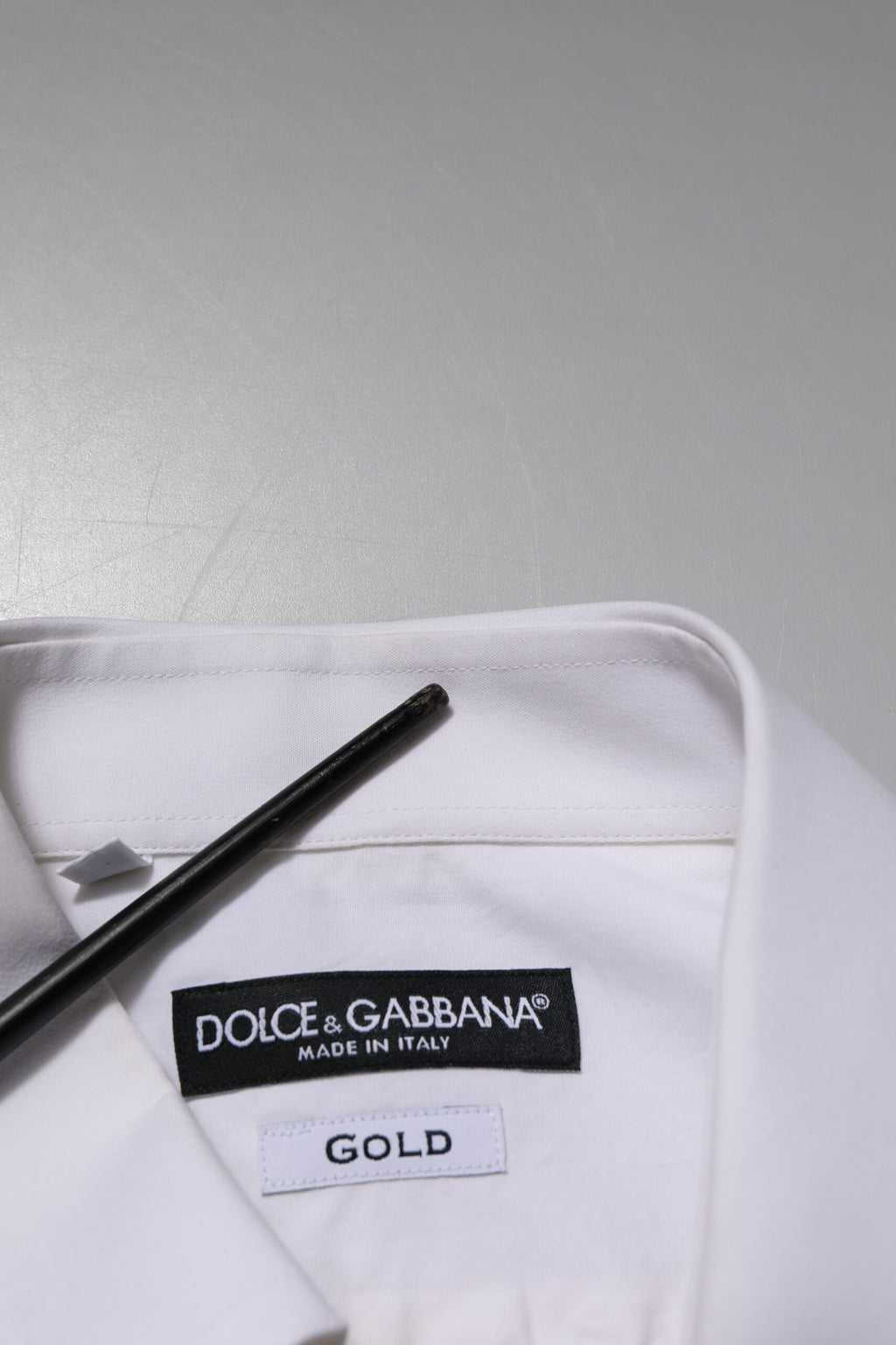 Chemise habillée Dolce & Gabbana en popeline de coton GOLD blanche