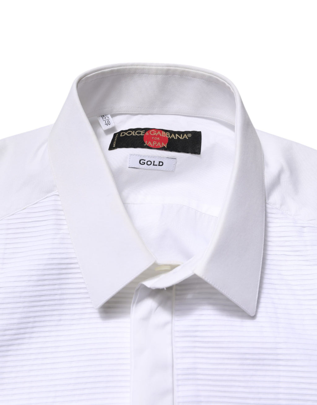 Chemise habillée en coton Dolce & Gabbana GOLD blanche avec plastron