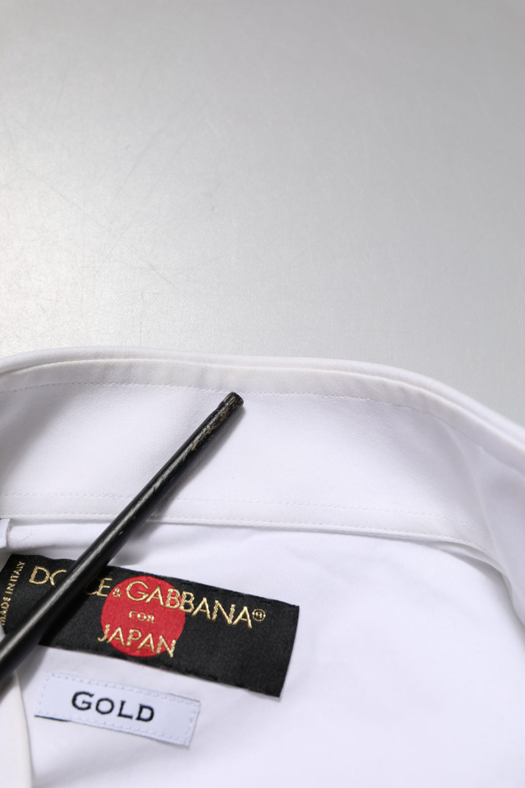 Chemise habillée en coton Dolce & Gabbana GOLD blanche avec plastron