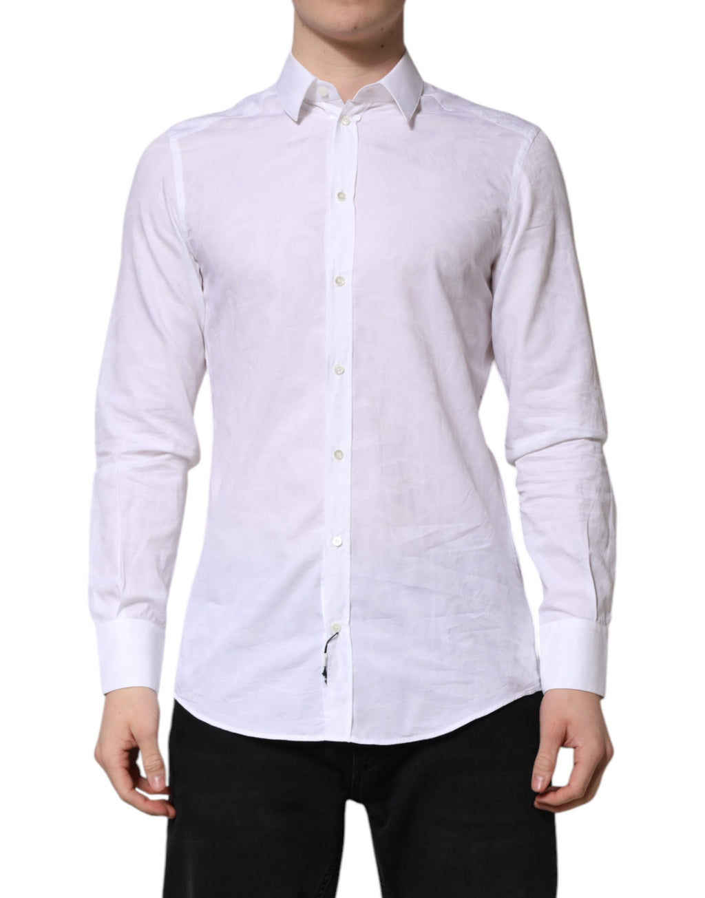 Chemise habillée Dolce & Gabbana Martini blanche en coton à manches longues