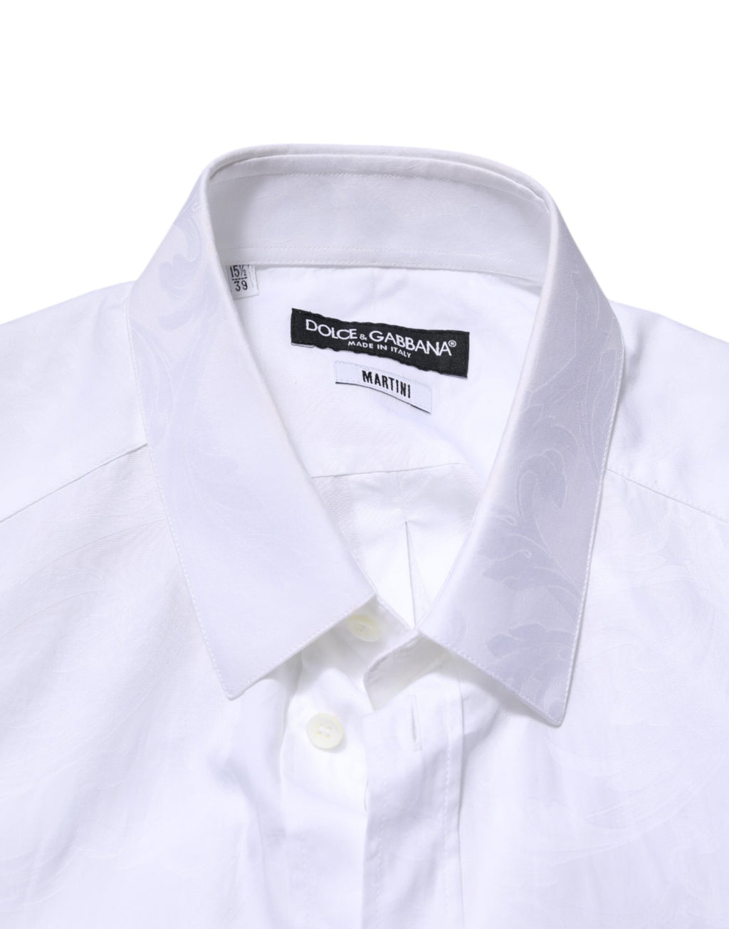 Chemise habillée Dolce & Gabbana Martini blanche en coton à manches longues