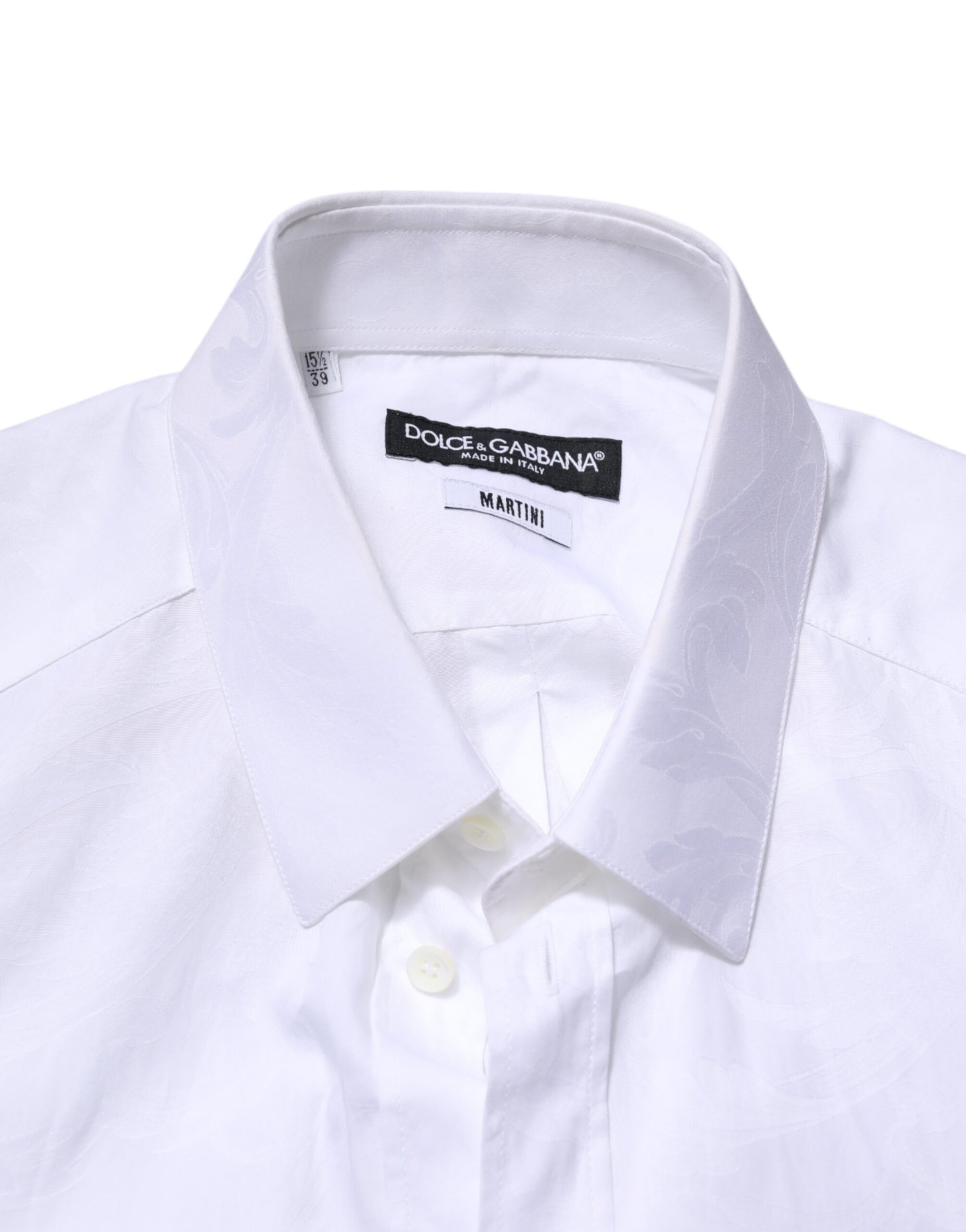 Chemise habillée Dolce & Gabbana Martini blanche en coton à manches longues