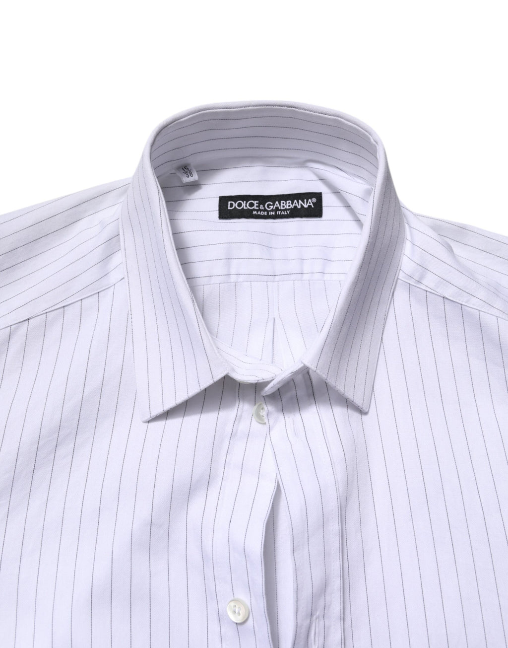 Chemise habillée Dolce & Gabbana en coton à rayures blanches, manches longues