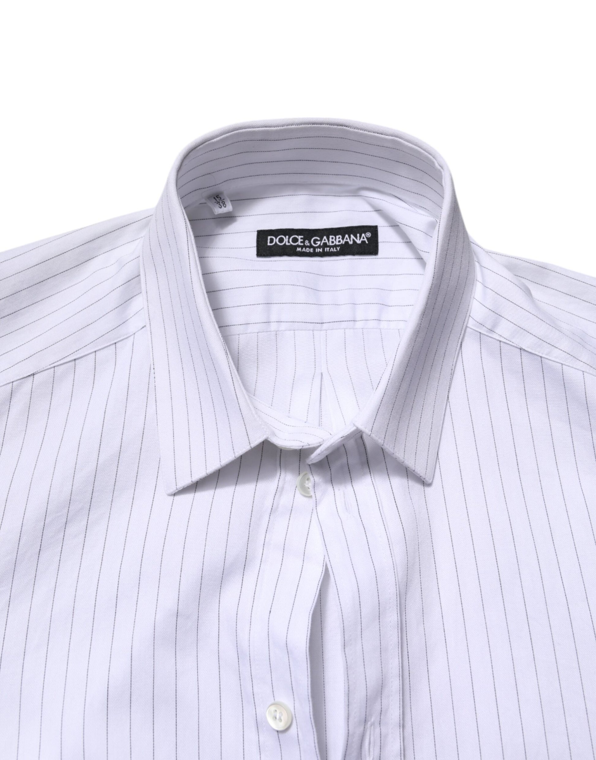 Chemise habillée Dolce & Gabbana en coton à rayures blanches, manches longues