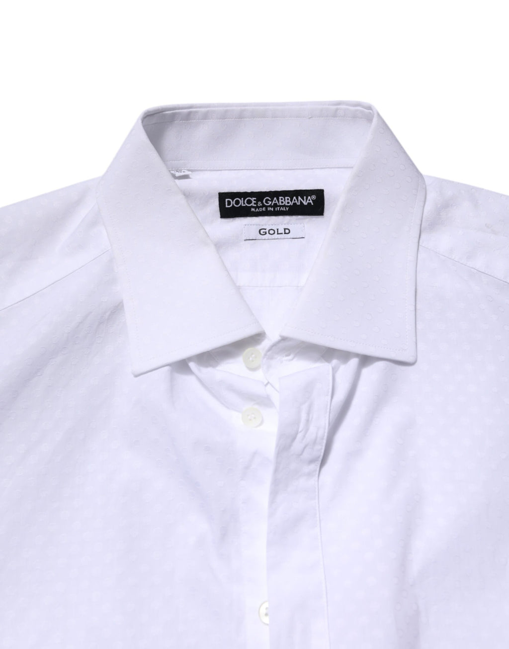 Dolce & Gabbana White GOLD Cotton Long Sleeves Formal Shirt
