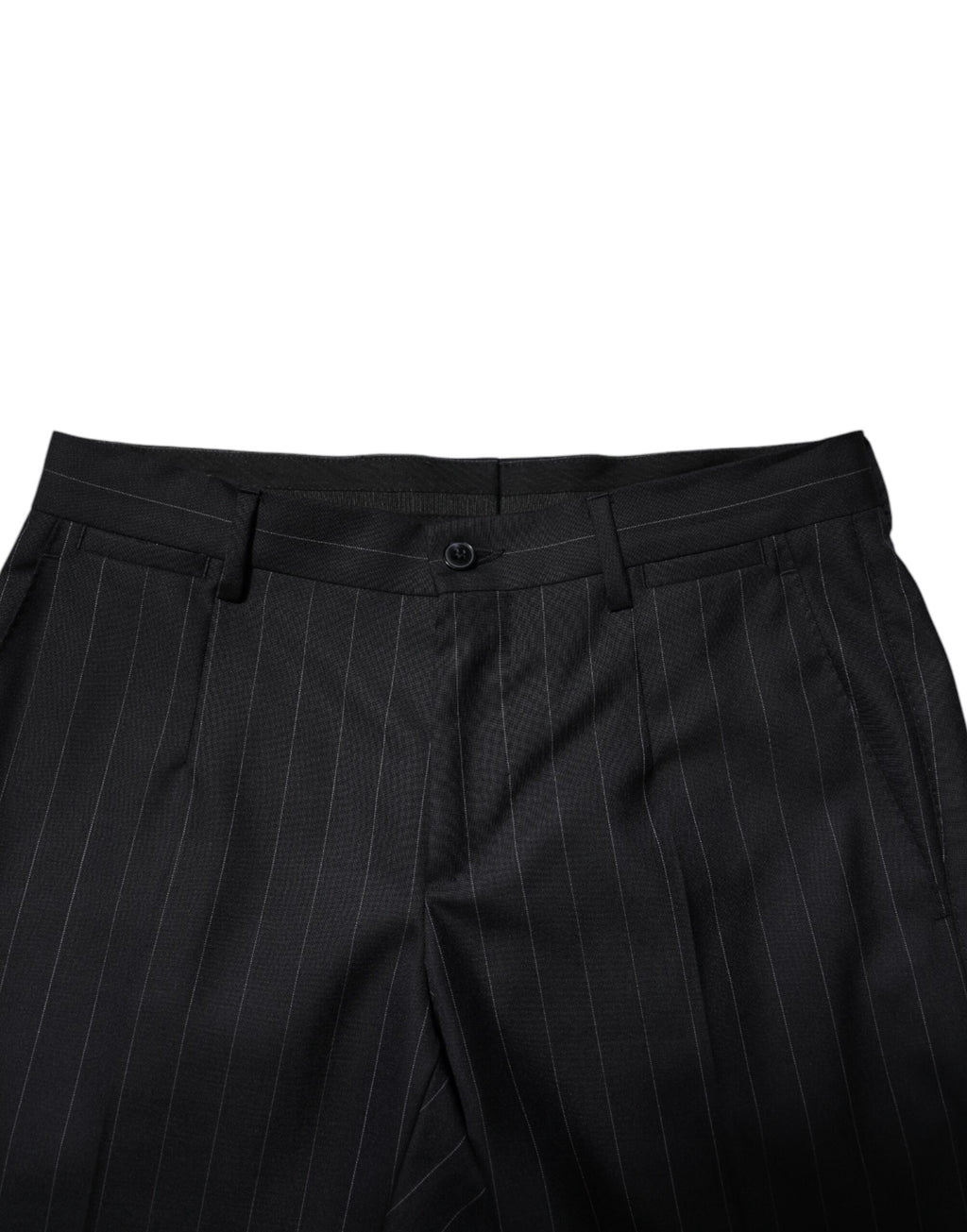 Pantalon de cérémonie à rayures en laine noire Dolce & Gabbana