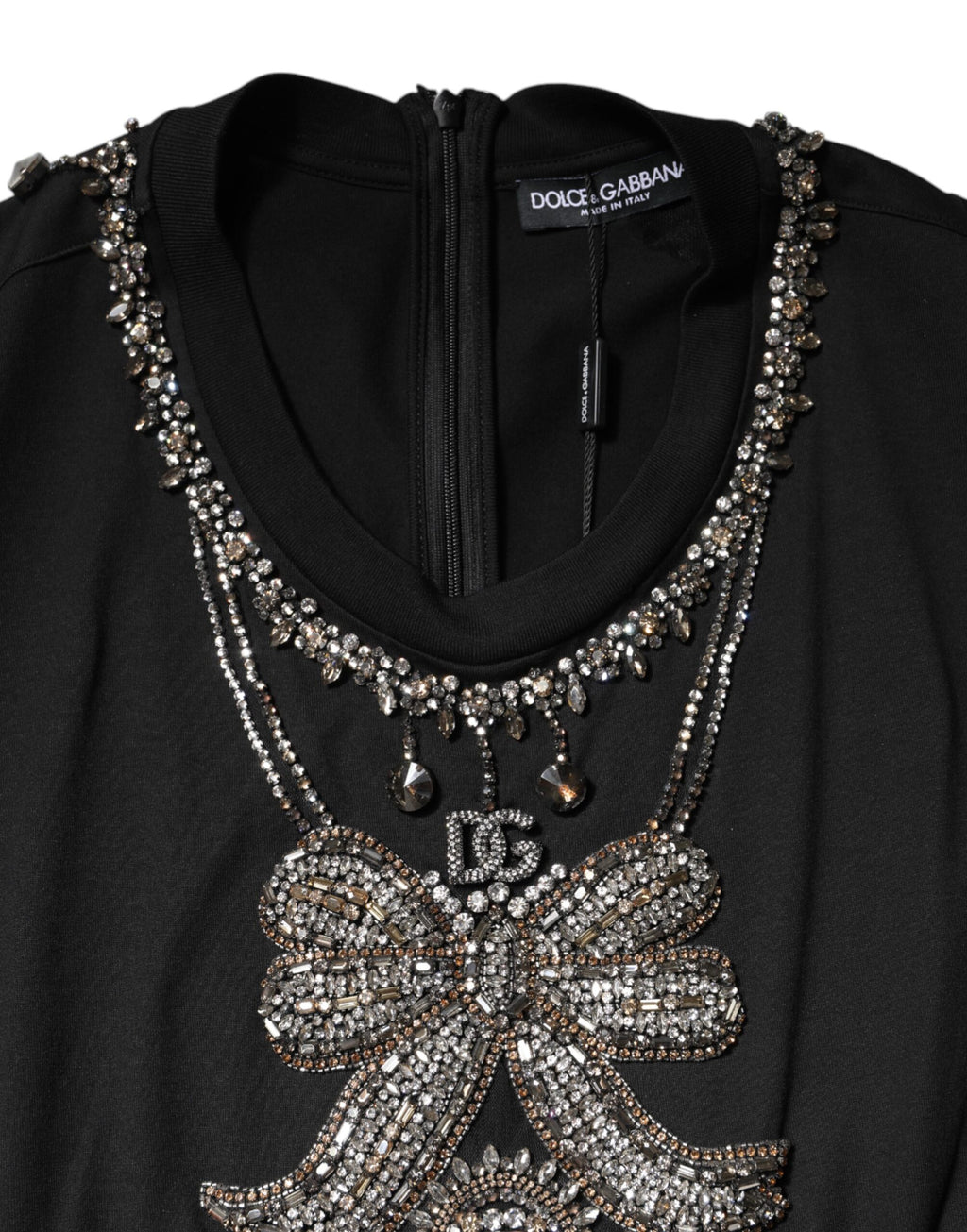 Débardeur Dolce & Gabbana en coton noir orné de strass