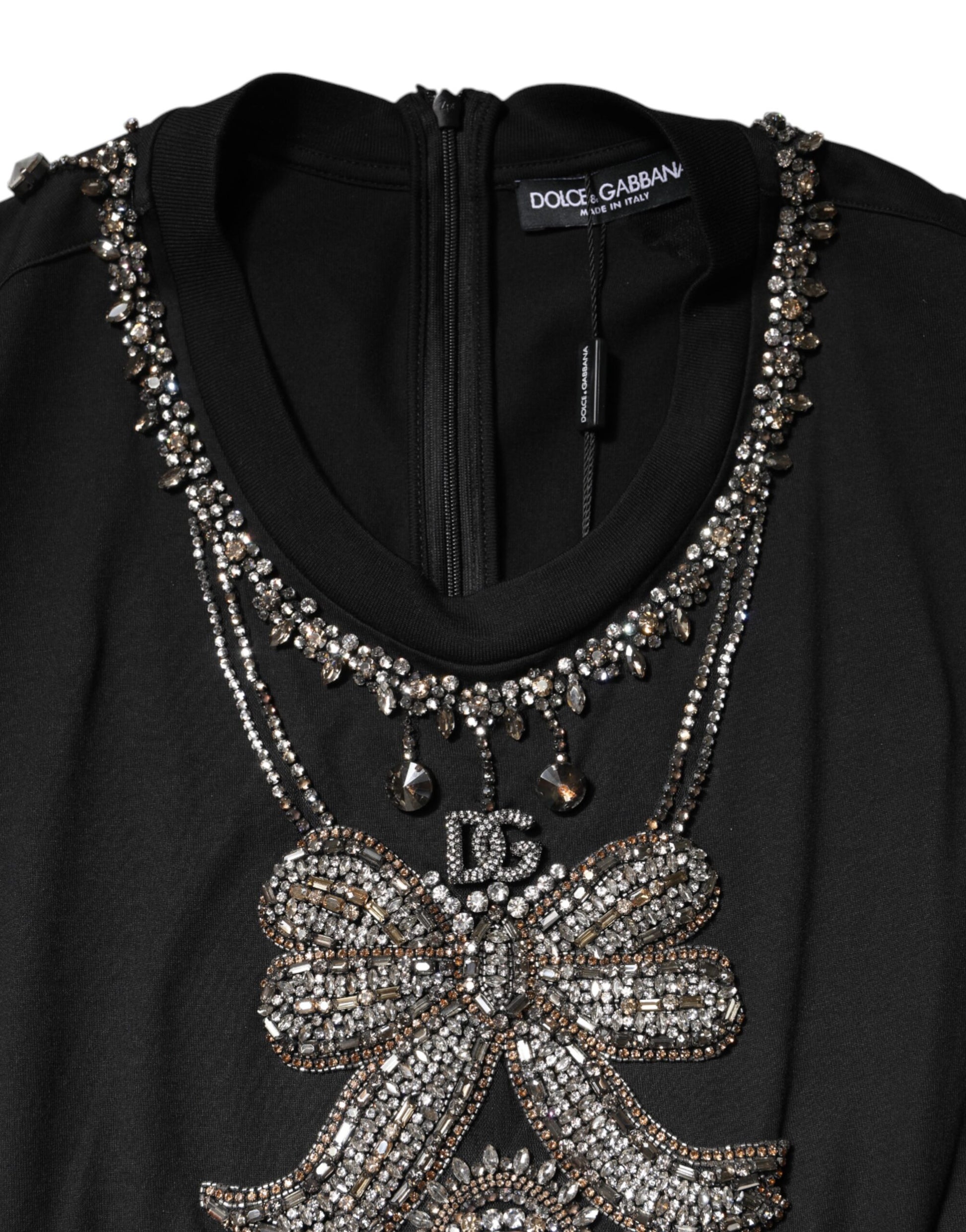 Débardeur Dolce & Gabbana en coton noir orné de strass