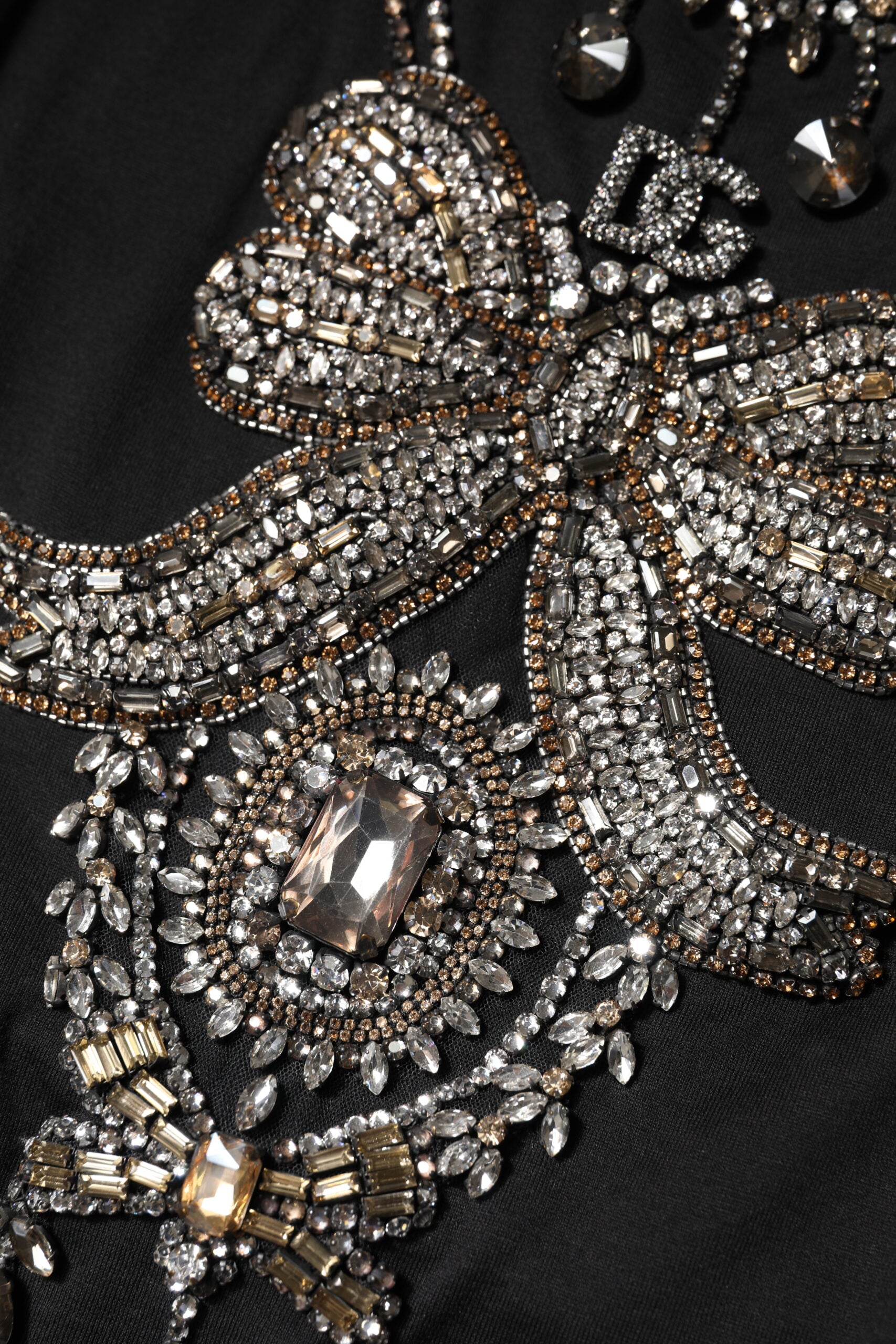 Débardeur Dolce & Gabbana en coton noir orné de strass