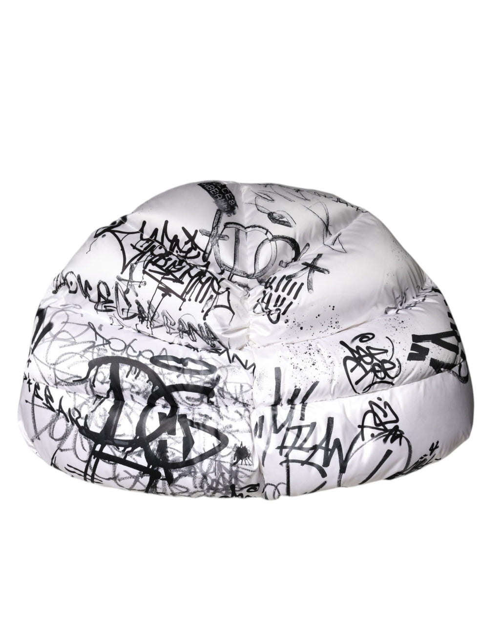 Dolce & Gabbana Chapeau matelassé à capuche imprimé en polyester blanc