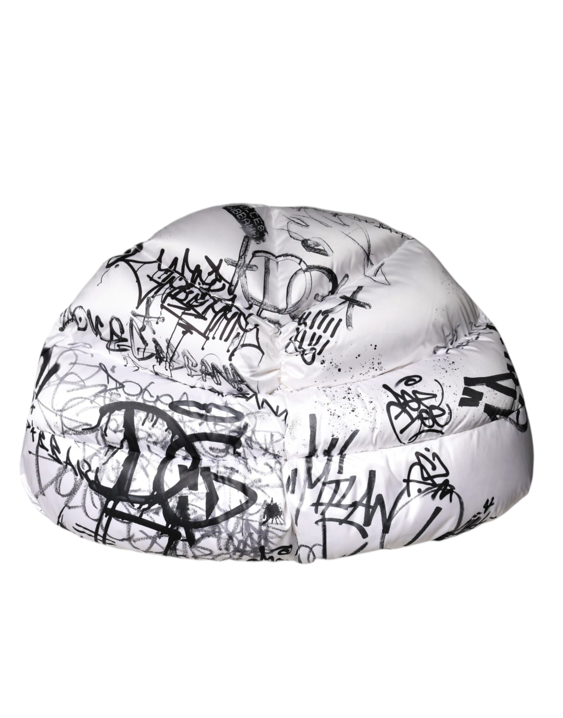 Dolce & Gabbana Chapeau matelassé à capuche imprimé en polyester blanc