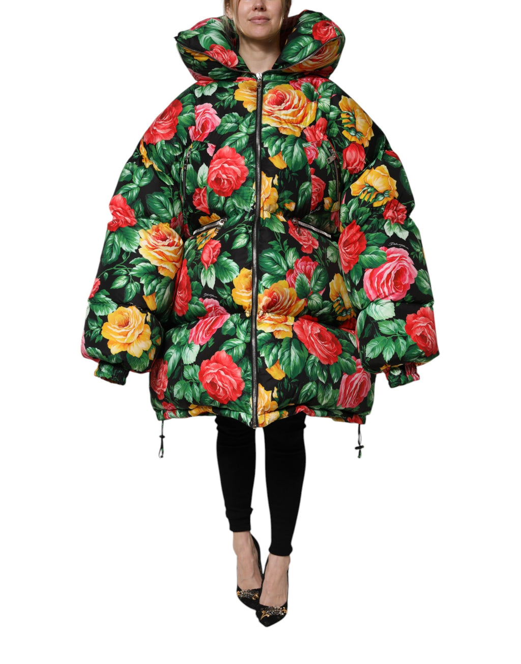 Doudoune à Capuche Florale Multicolore Dolce & Gabbana
