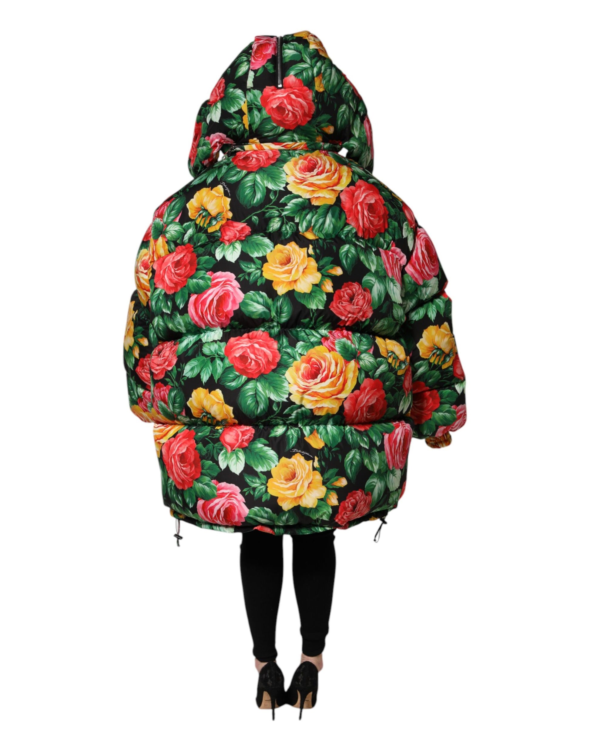 Doudoune à Capuche Florale Multicolore Dolce & Gabbana
