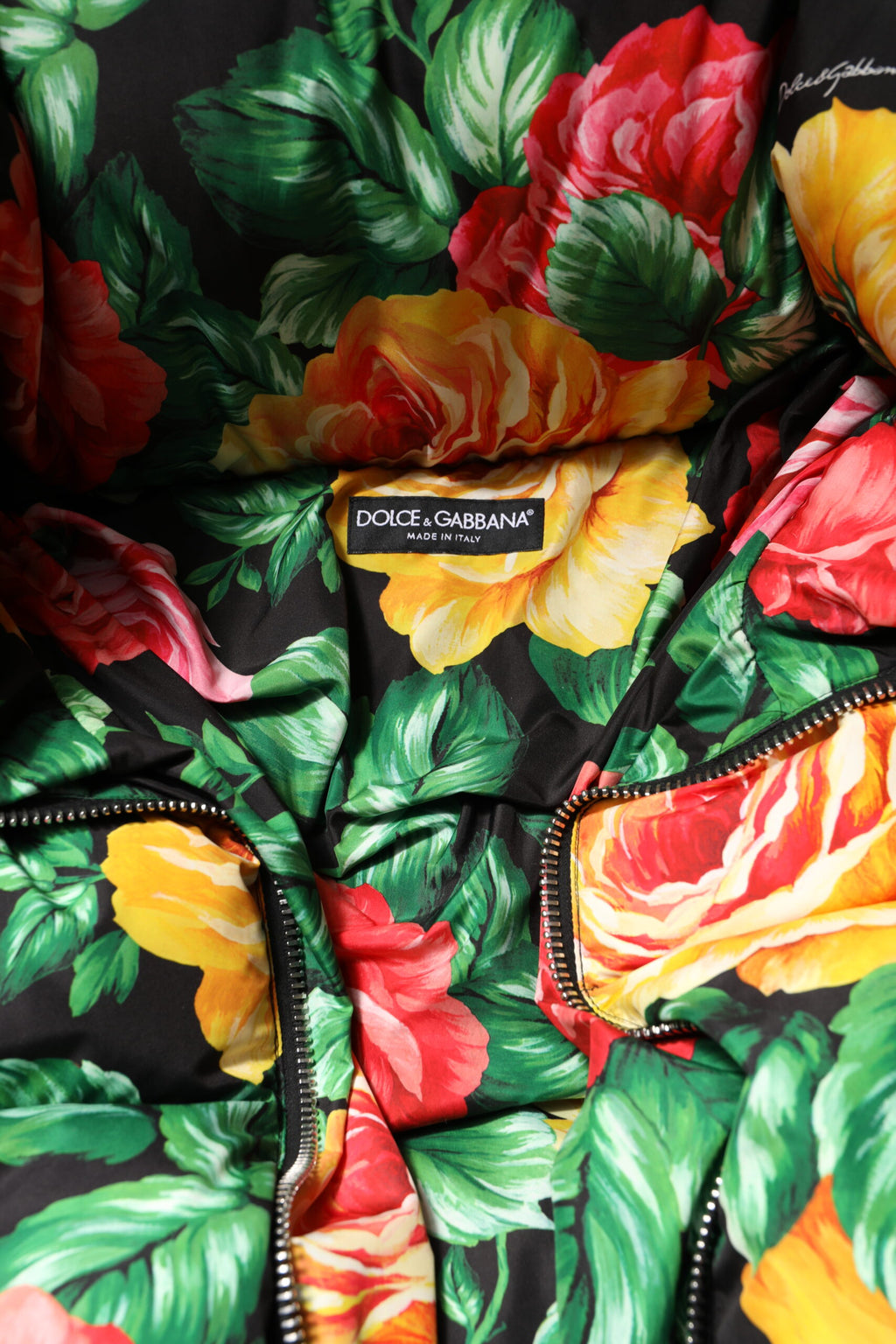 Doudoune à Capuche Florale Multicolore Dolce & Gabbana