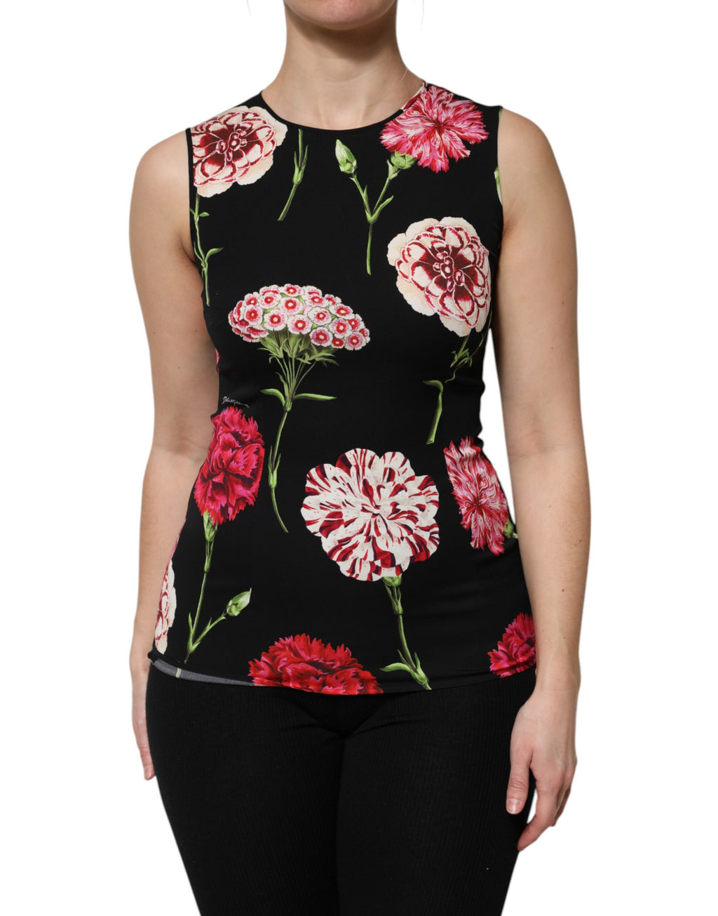 Haut sans manches Dolce & Gabbana noir à imprimé floral