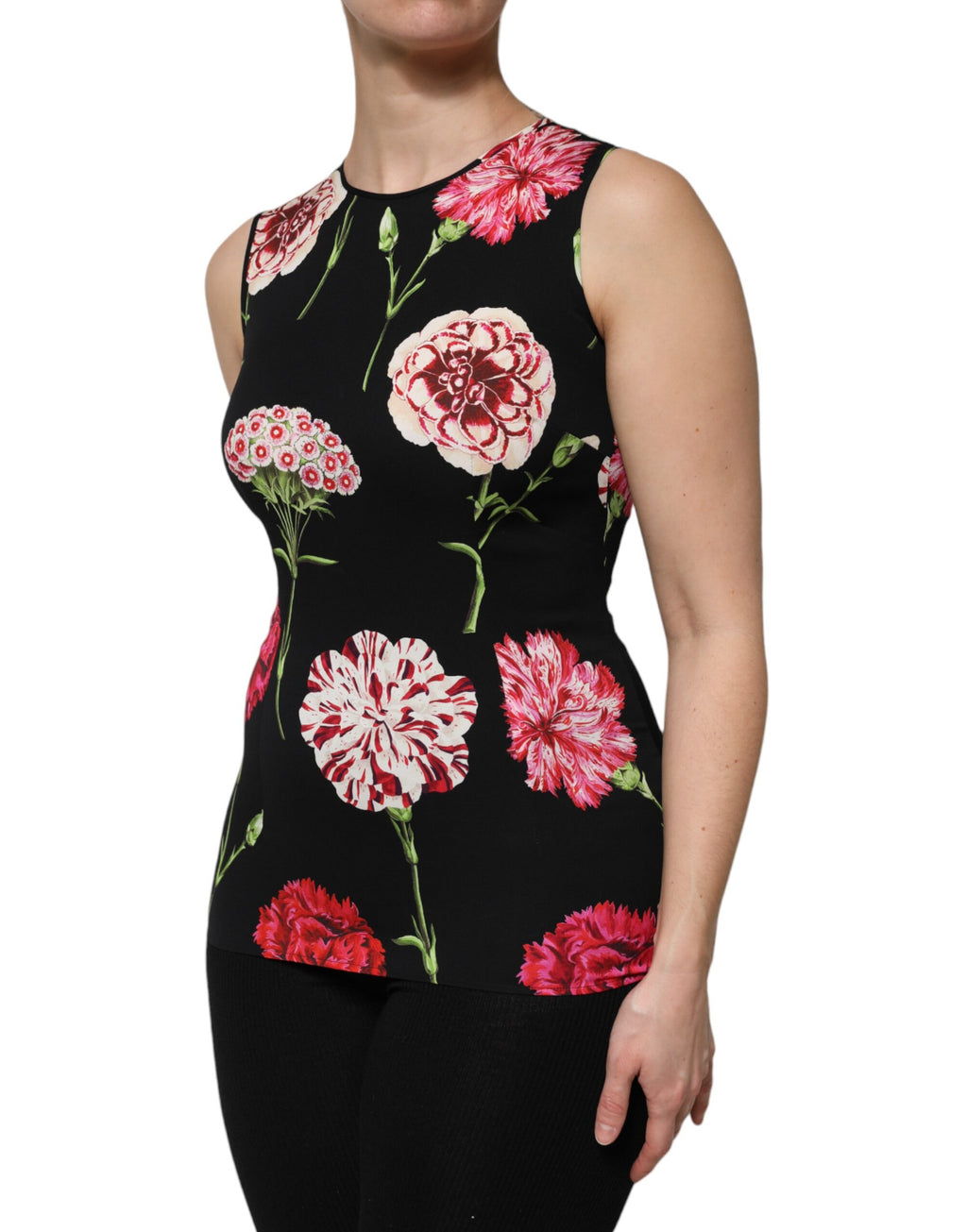 Haut sans manches Dolce & Gabbana noir à imprimé floral