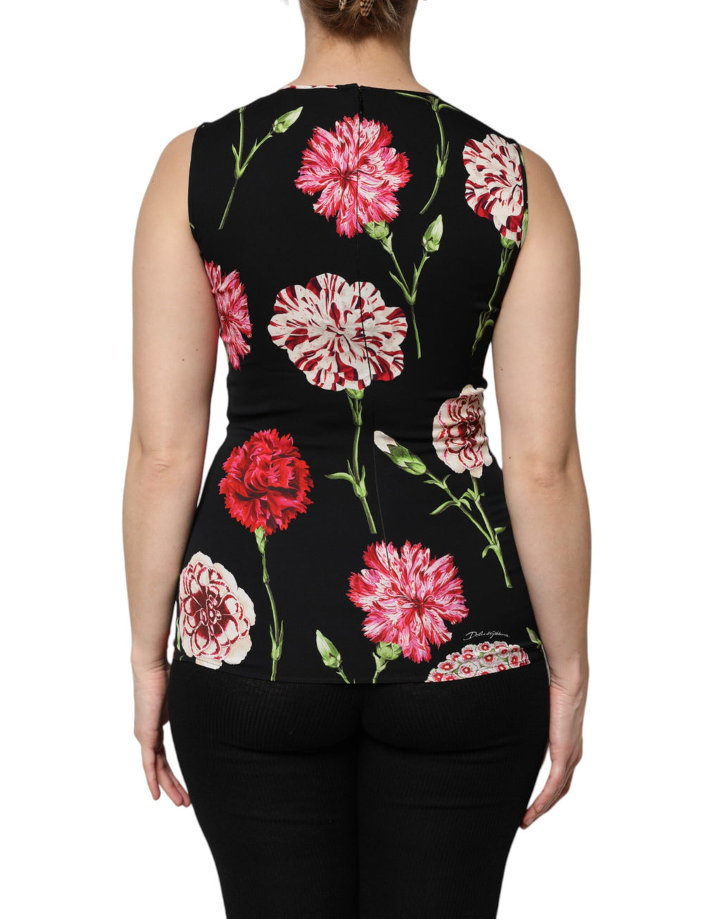 Haut sans manches Dolce & Gabbana noir à imprimé floral
