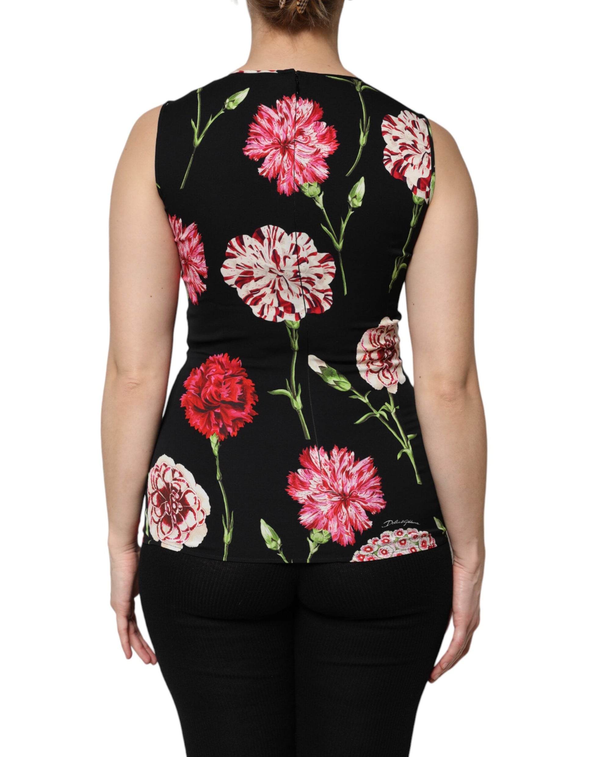 Haut sans manches Dolce & Gabbana noir à imprimé floral