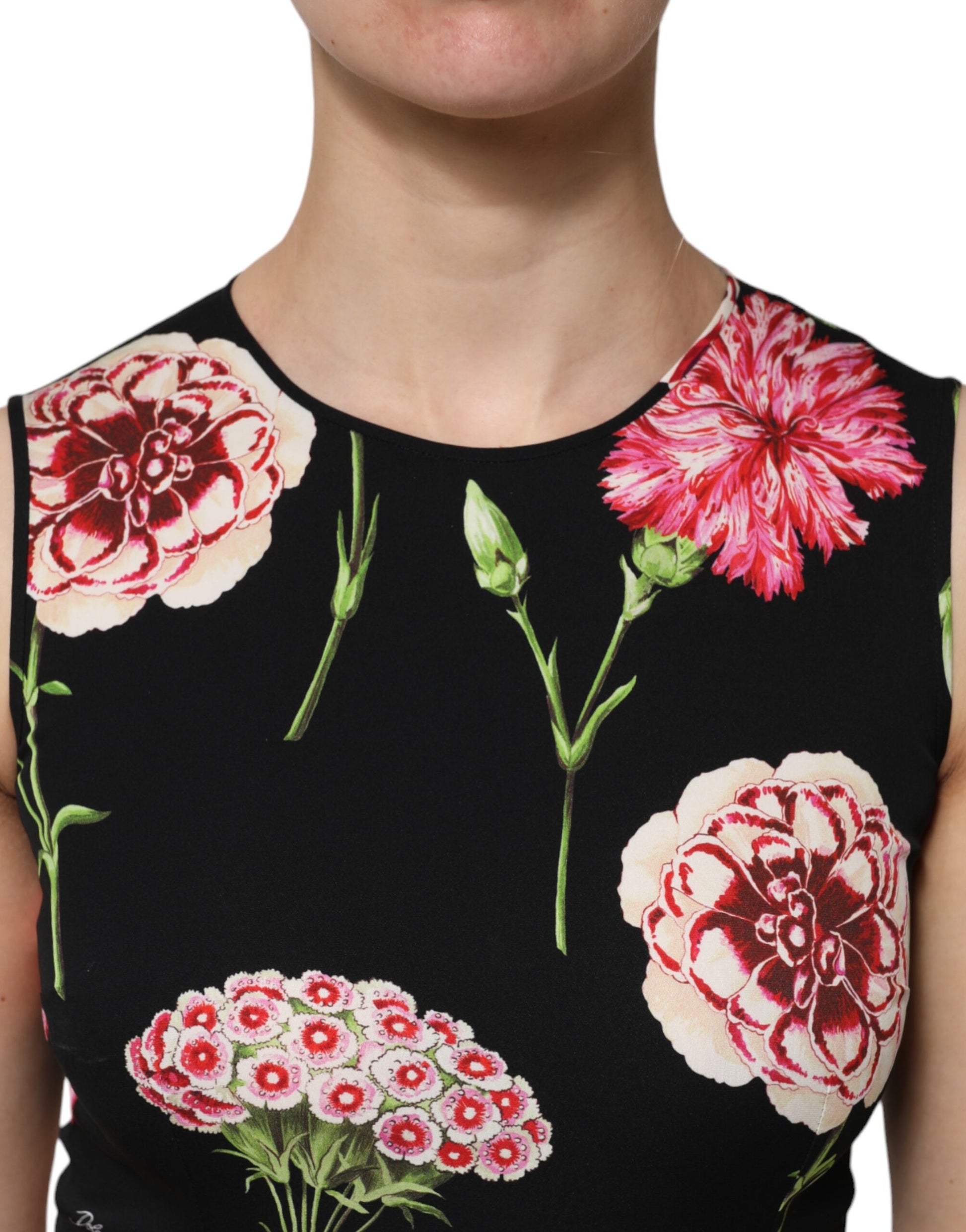 Haut sans manches Dolce & Gabbana noir à imprimé floral