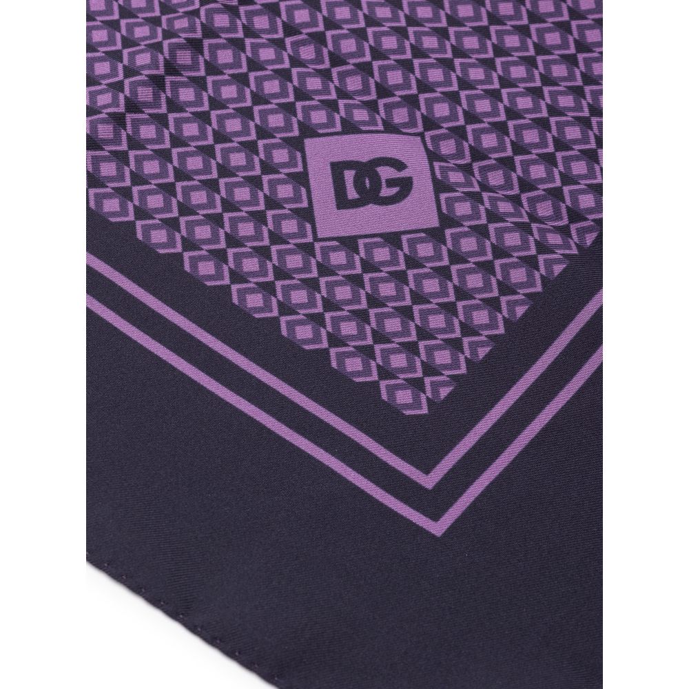 Pochette de costume en soie violette Dolce & Gabbana